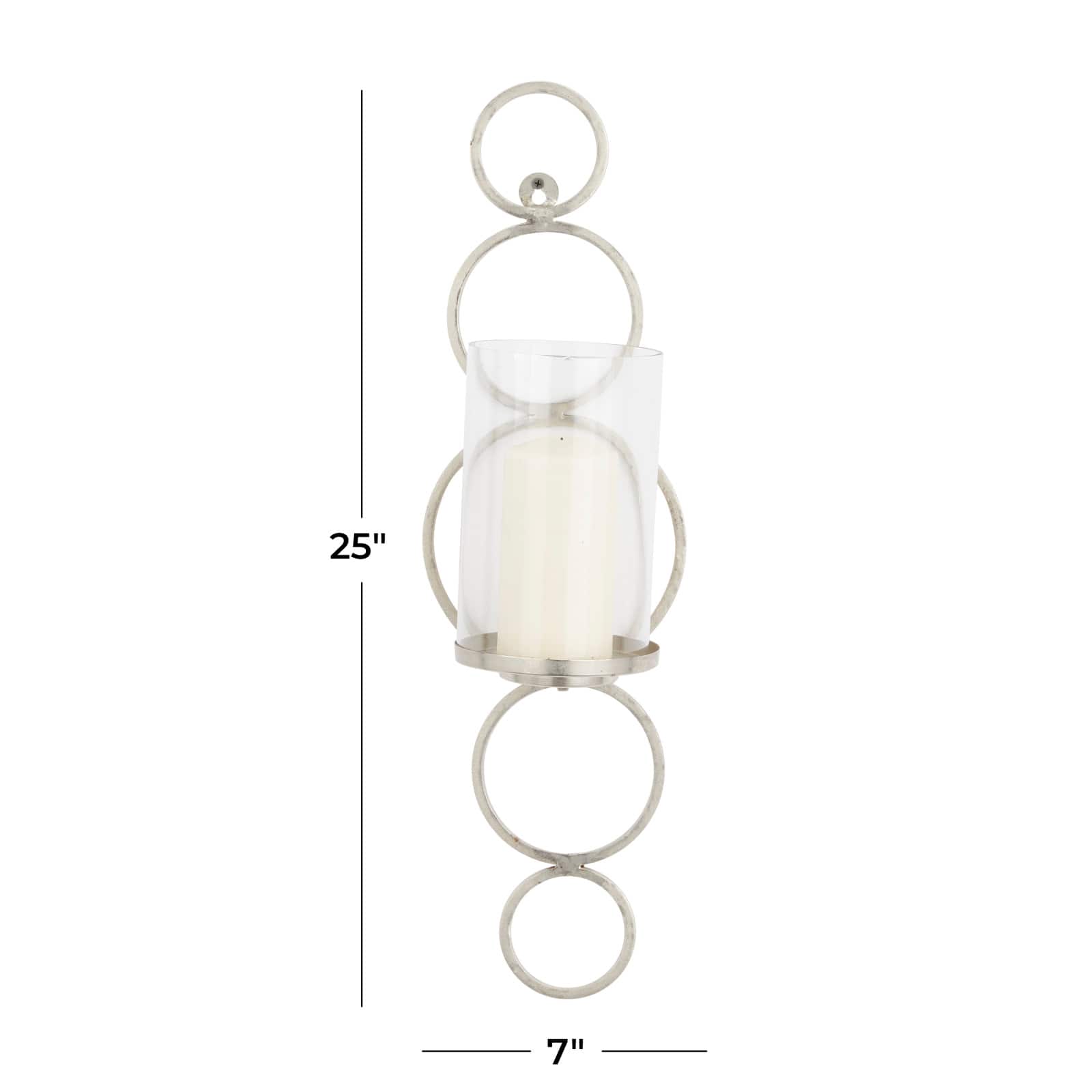 CosmoLiving by Cosmopolitan 25" Silver Modern Wall Sconce