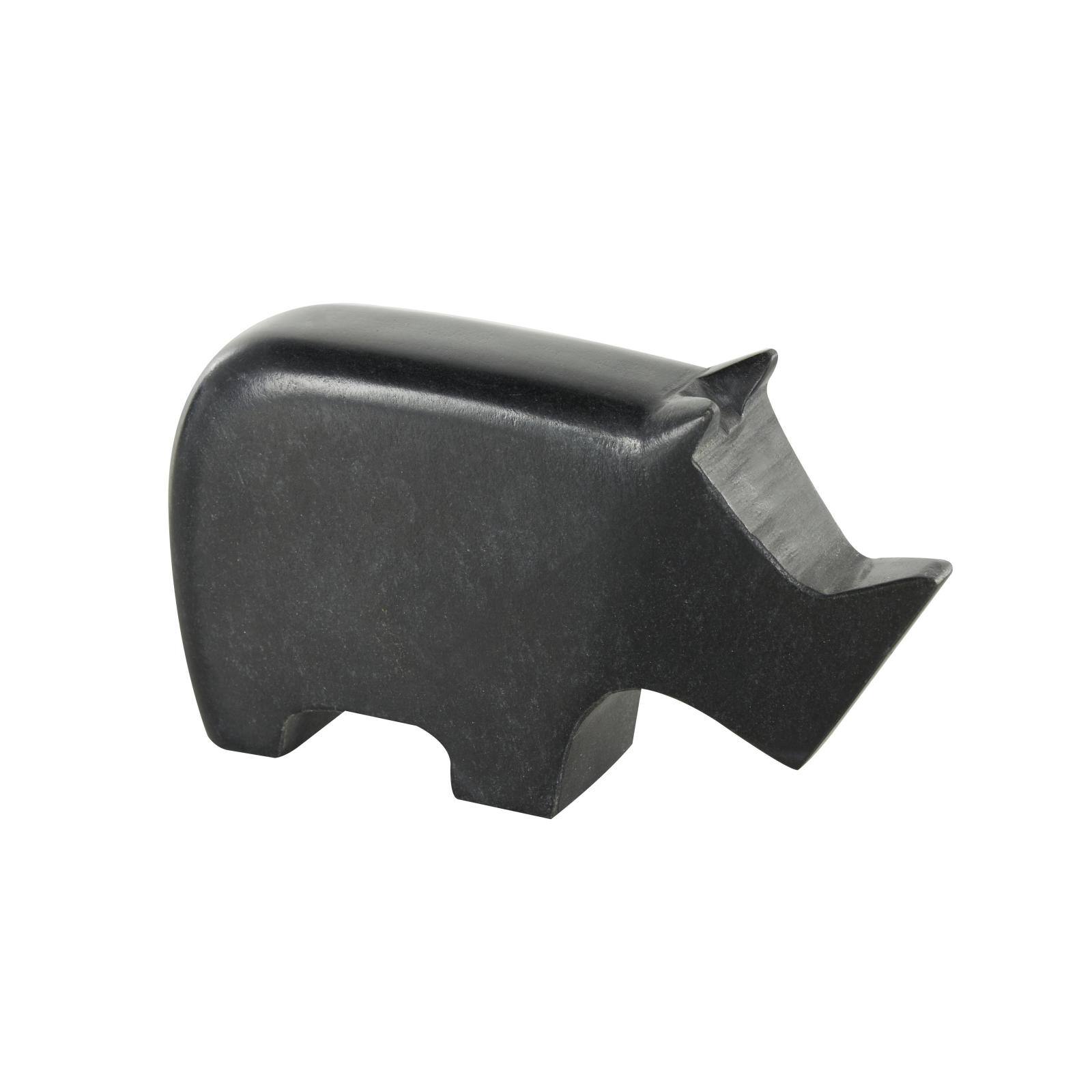 Black Abstract Marble Safari Animals Sculpture Set