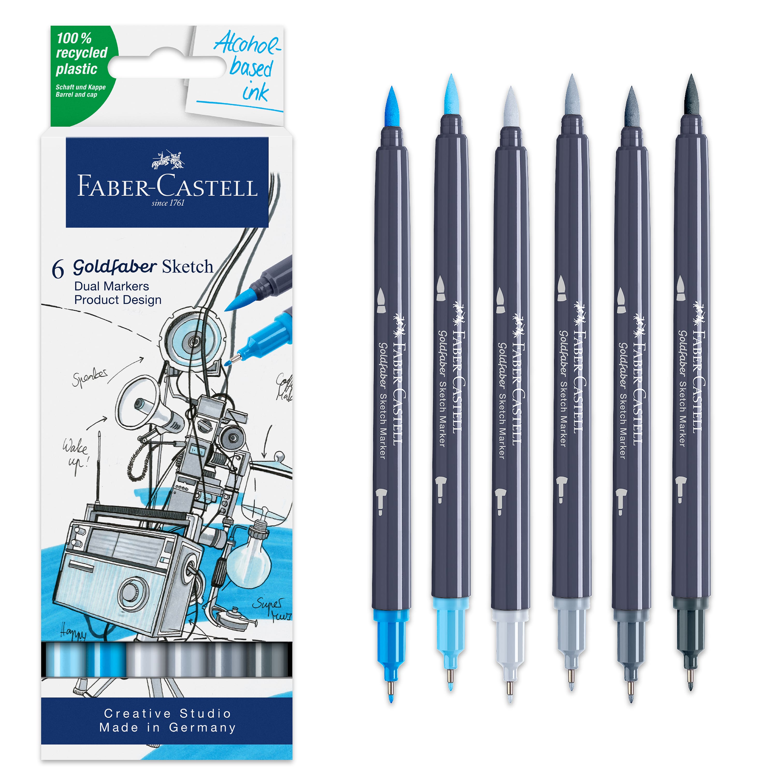 Faber-Castell&#xAE; Goldfaber Sketch Product Design Dual Tip Alcohol Markers