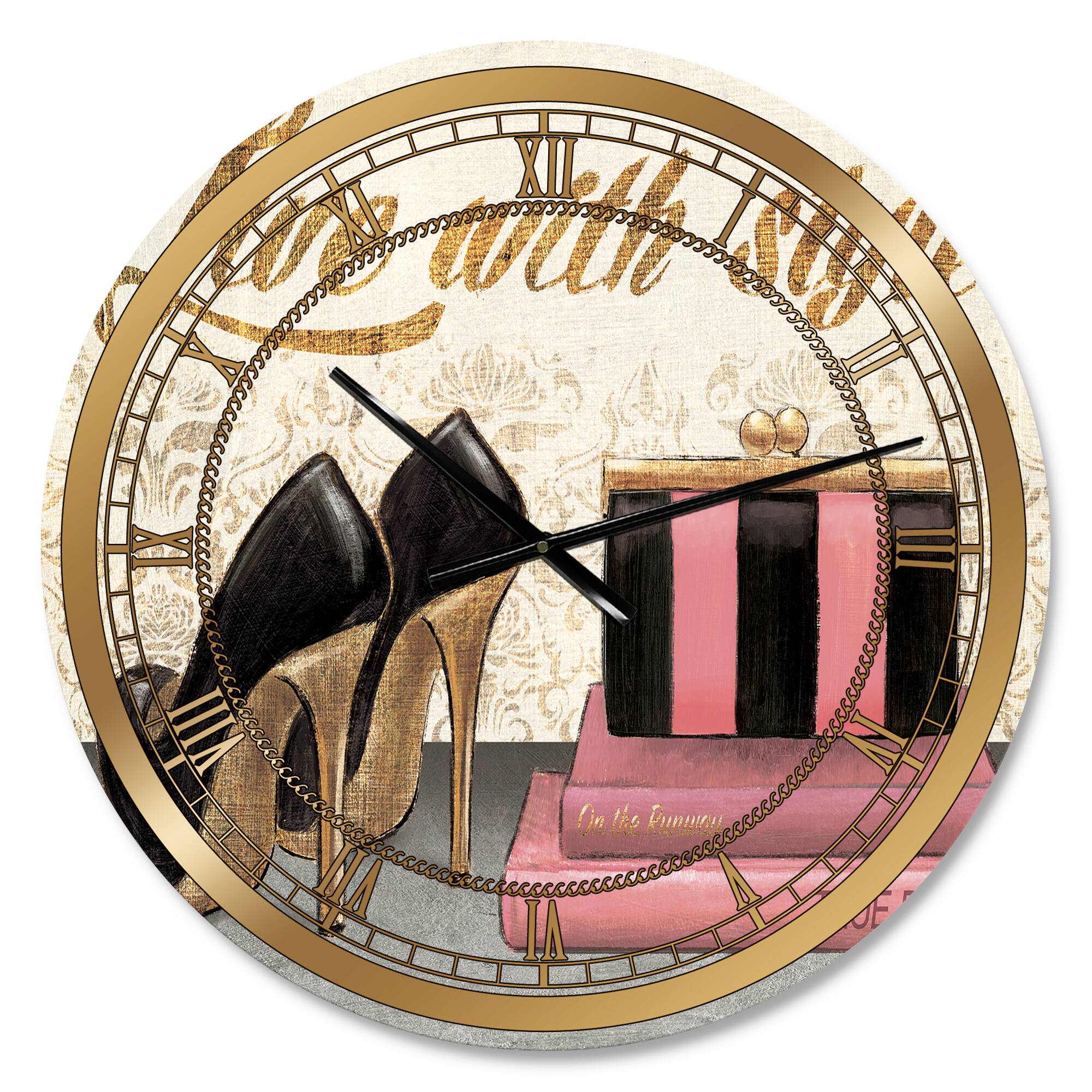 Designart 'Gold Fabulous Life Style Ii Glam Wall Clock
