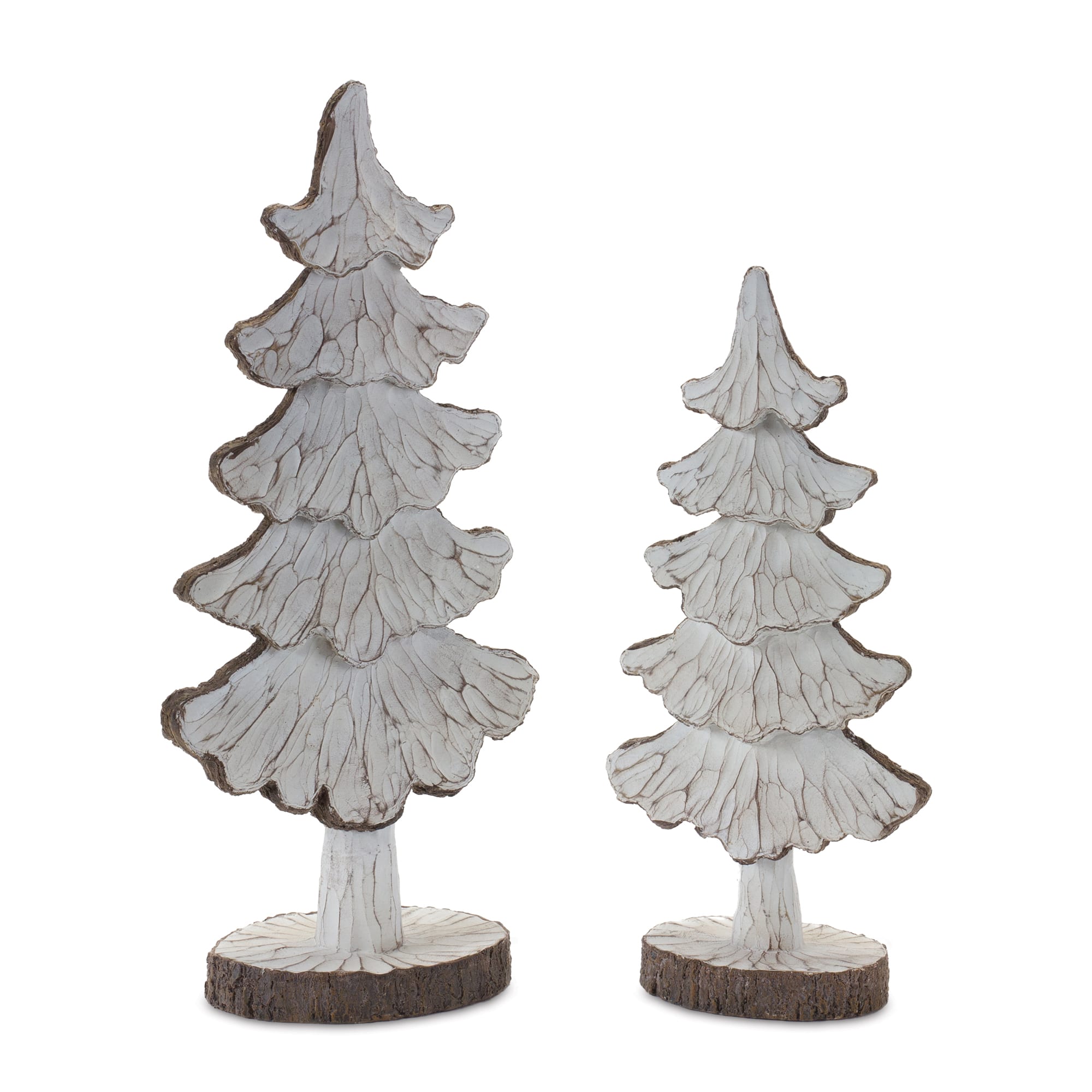 Carved Pine Tree D&#xE9;cor Set, 13&#x22; &#x26; 16&#x22;