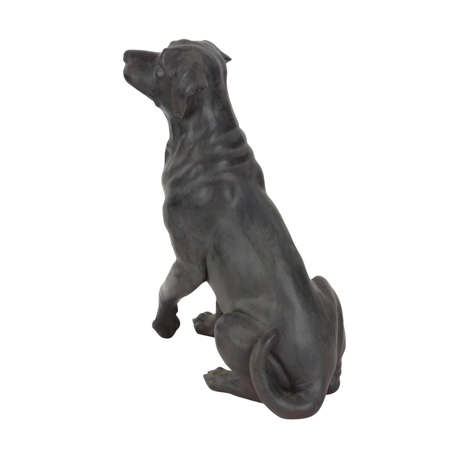 20&#x22; Brown Traditional Polystone Dog Sculpture