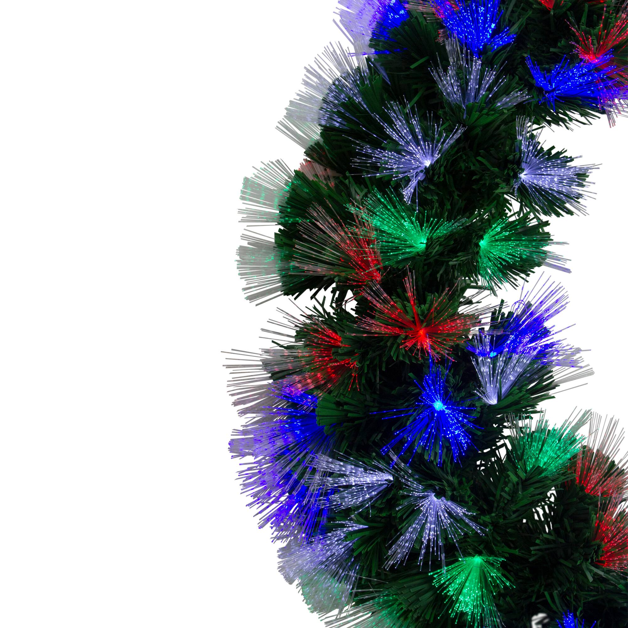 24&#x22; Fiber Optic Pre-Lit Artificial Christmas Pine Wreath
