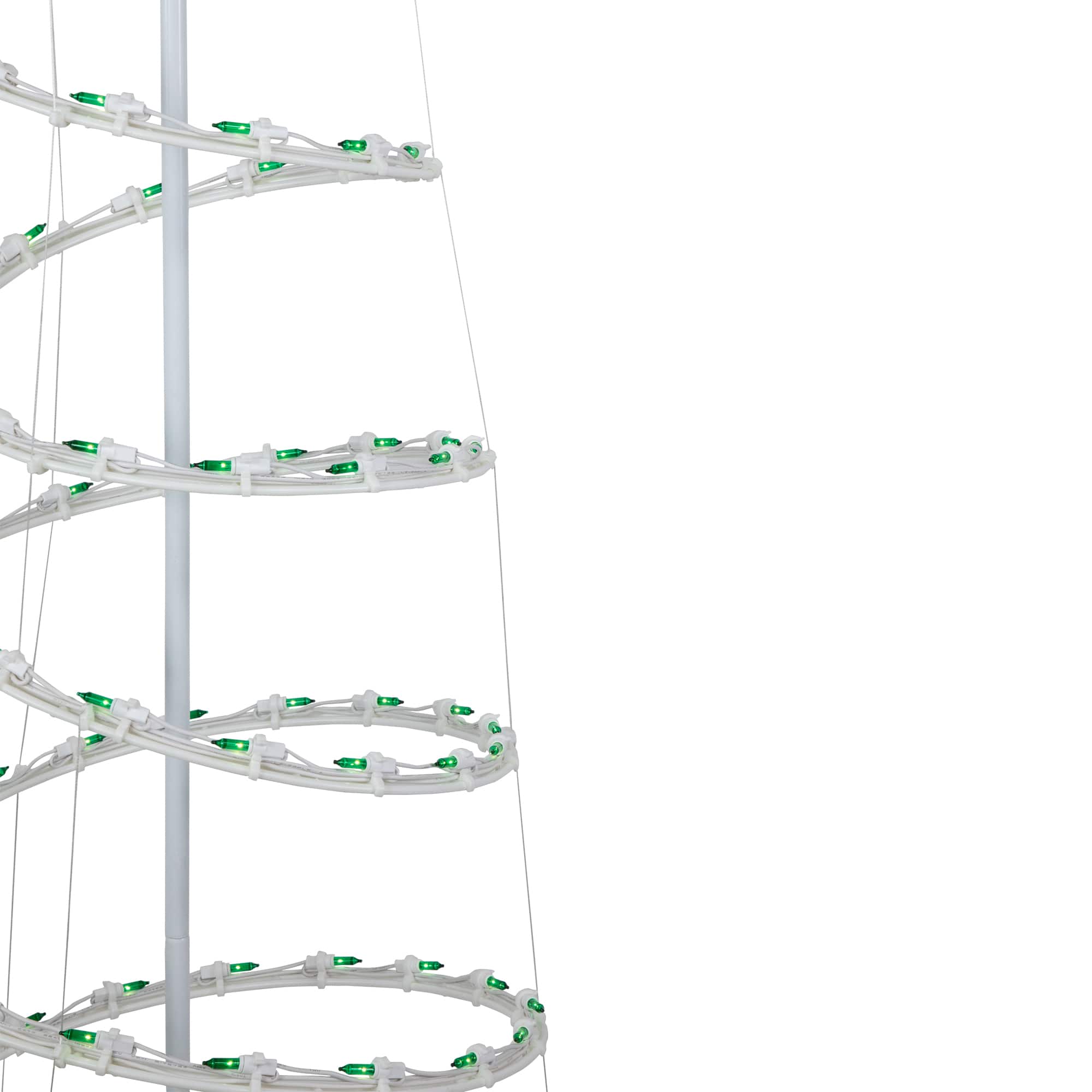 Green Lighted Spiral Christmas Trees Set