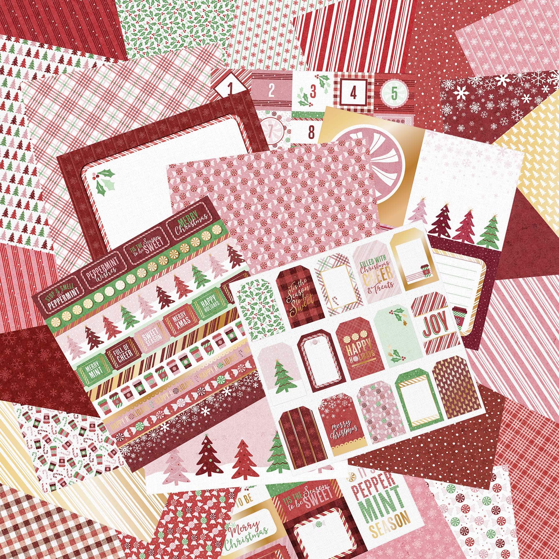 12" x 12" Peppermint Christmas Paper Pad by Recollections™