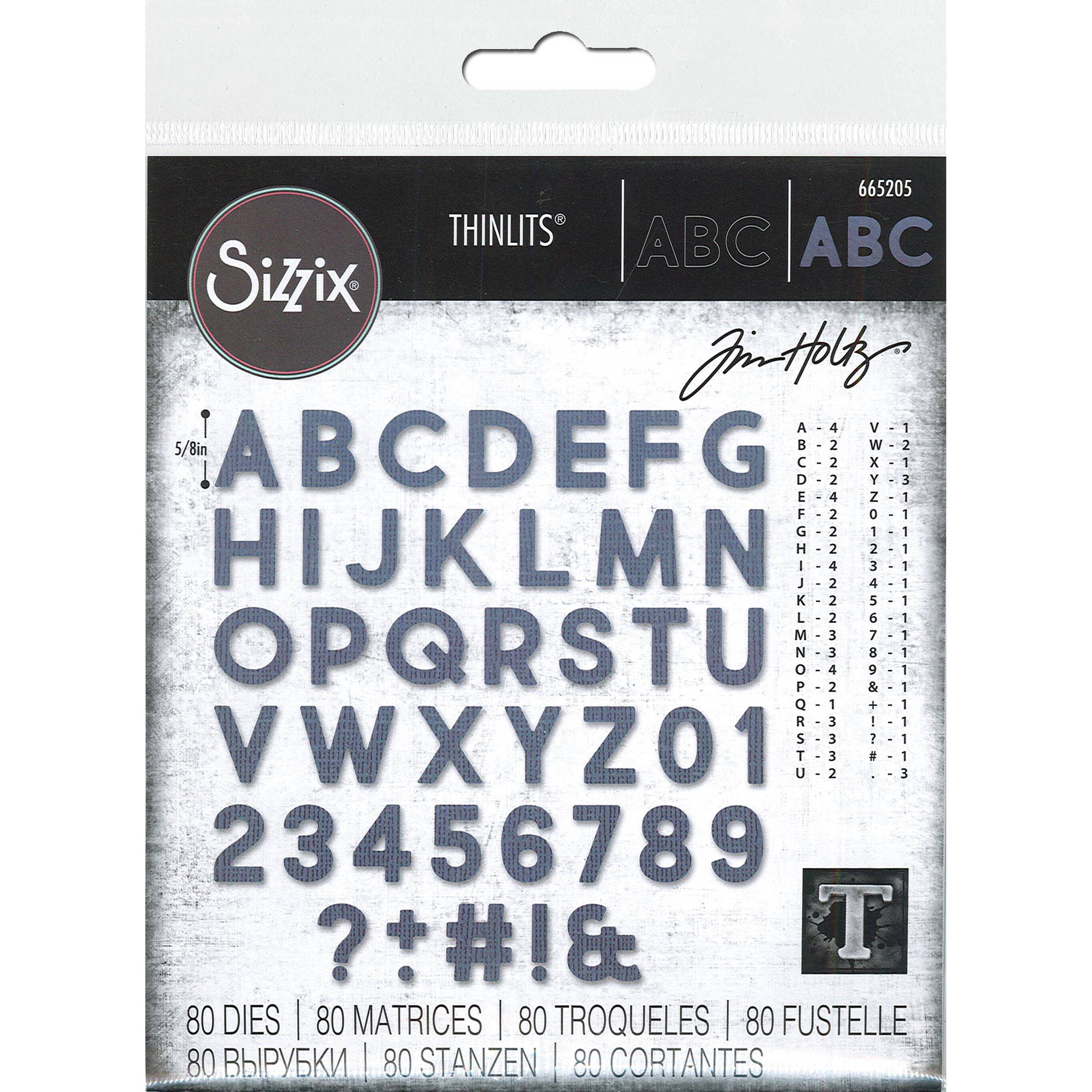 Sizzix® Thinlits™ Alphanumeric Bold Die Set by Tim Holtz® | Michaels®