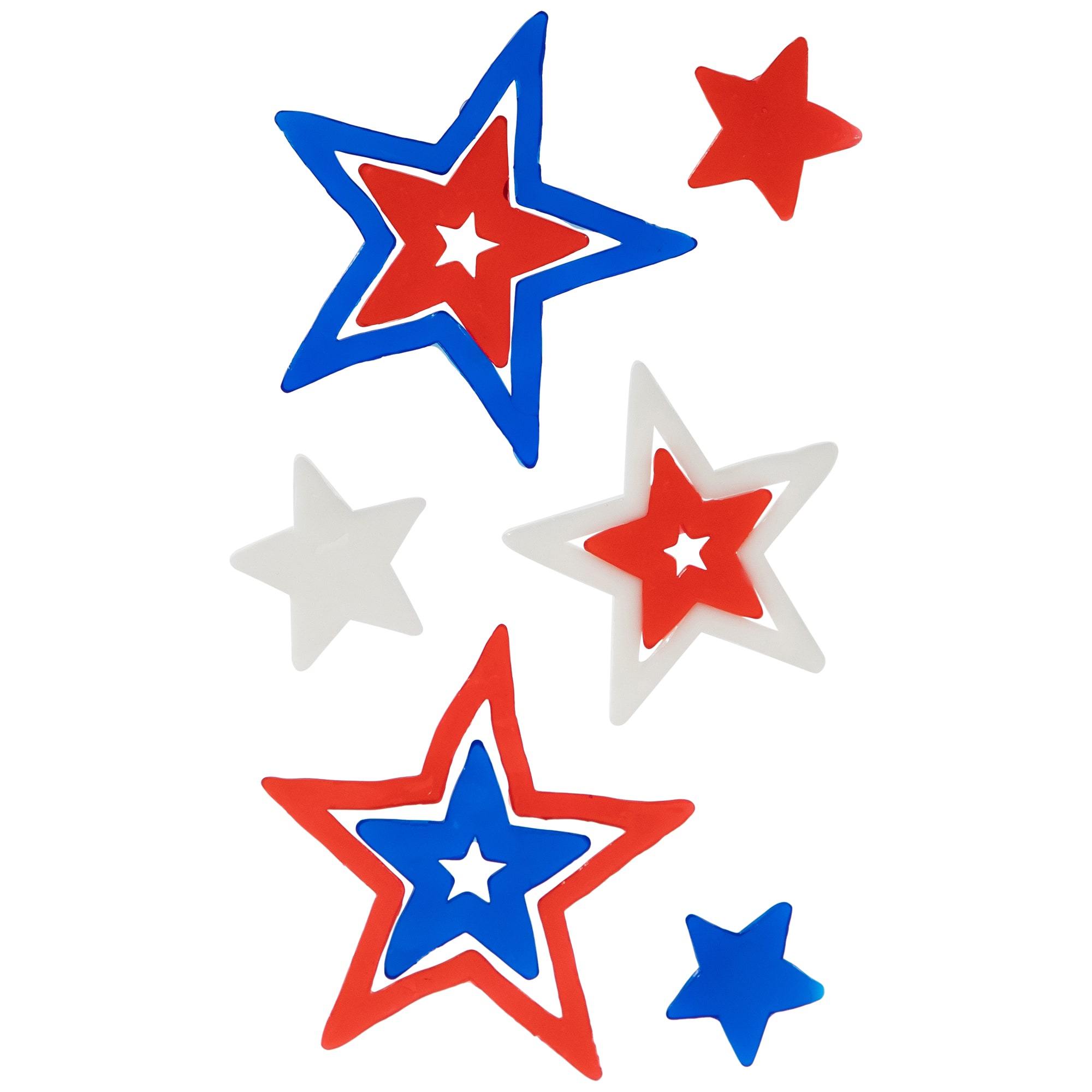 Double Sided Patriotic Celebration Gel Window Cling Set