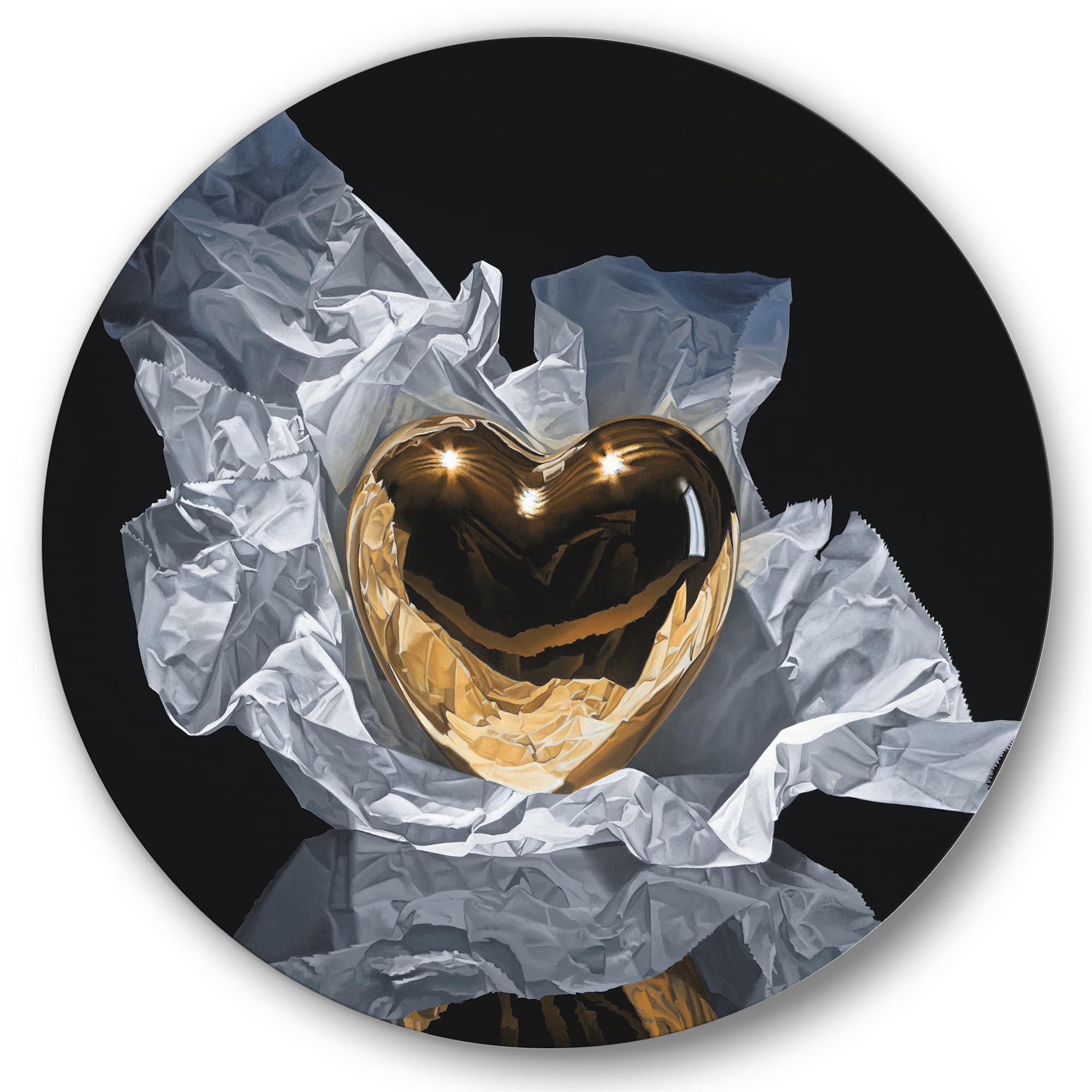 Designart - Heart Of Gold - Modern & Contemporary Metal Circle Wall Art