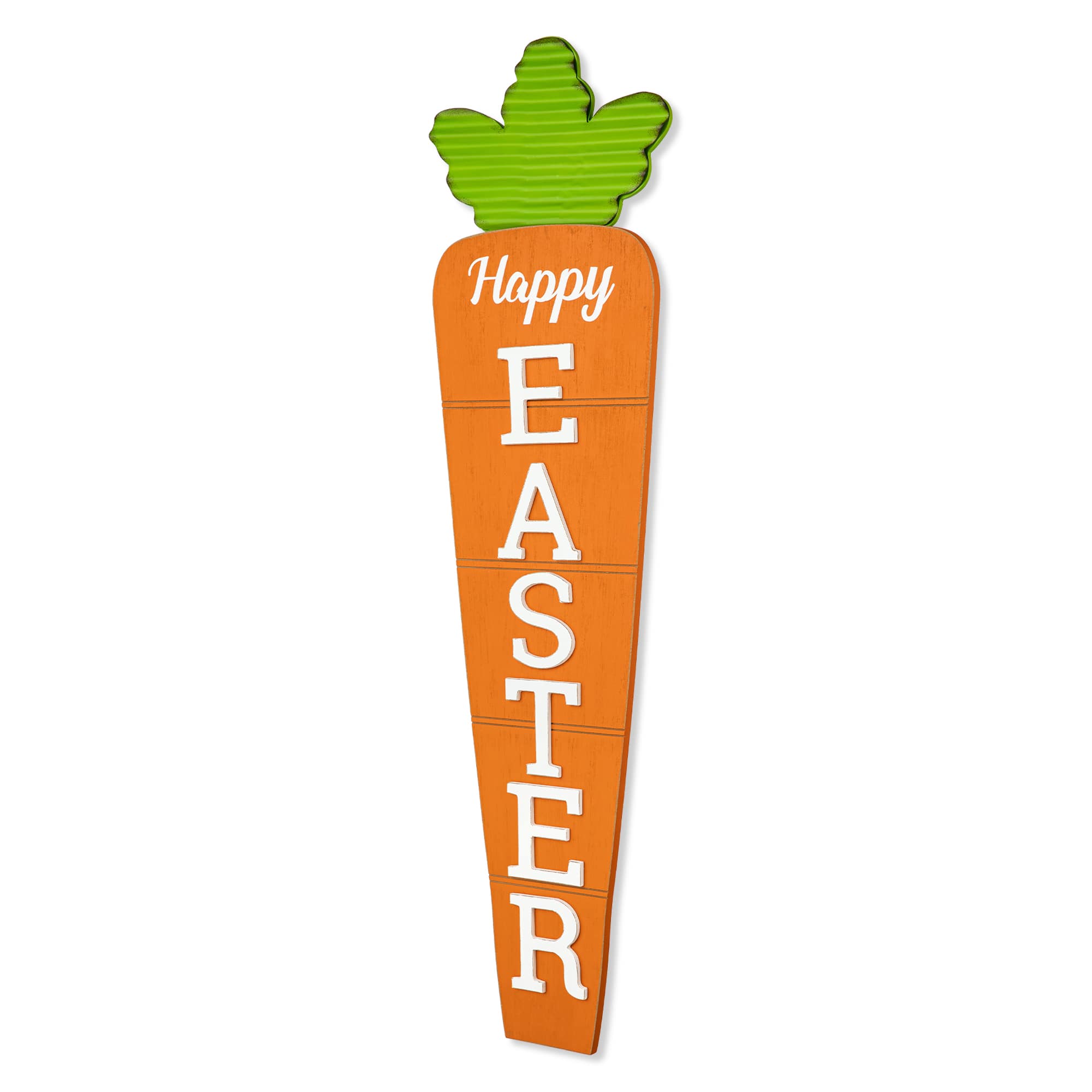 Glitzhome&#xAE; 41.5&#x22; Easter Wooden and Metal Carrot Porch Decor