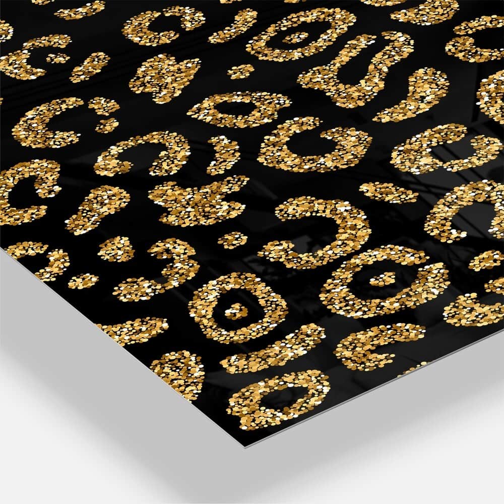 Designart Golden Leopard Fur Oversized Mid-Century Modern 3 Panel Wall Clock