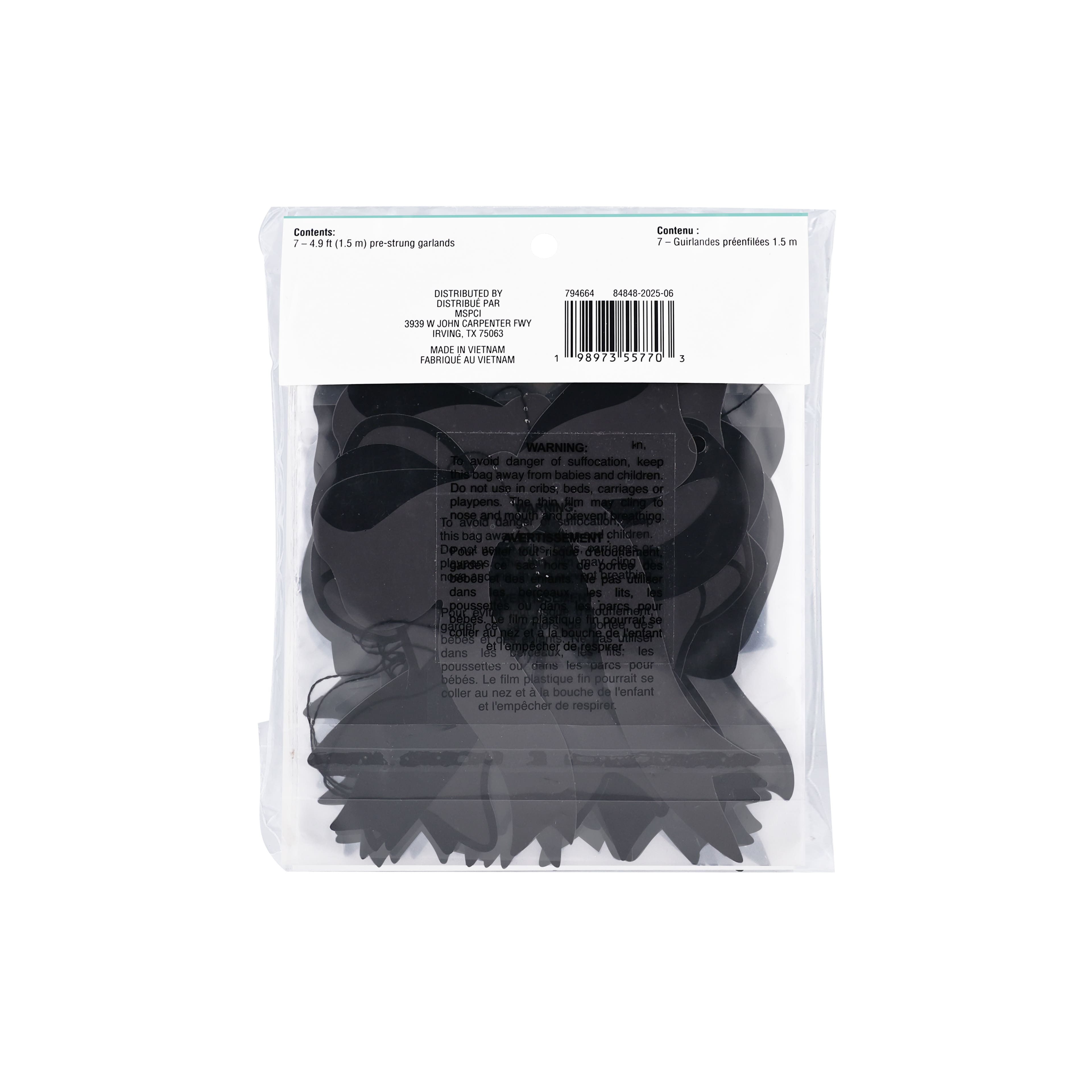 5ft. Black Bow Garland Backdrop by Celebrate It&#x2122;