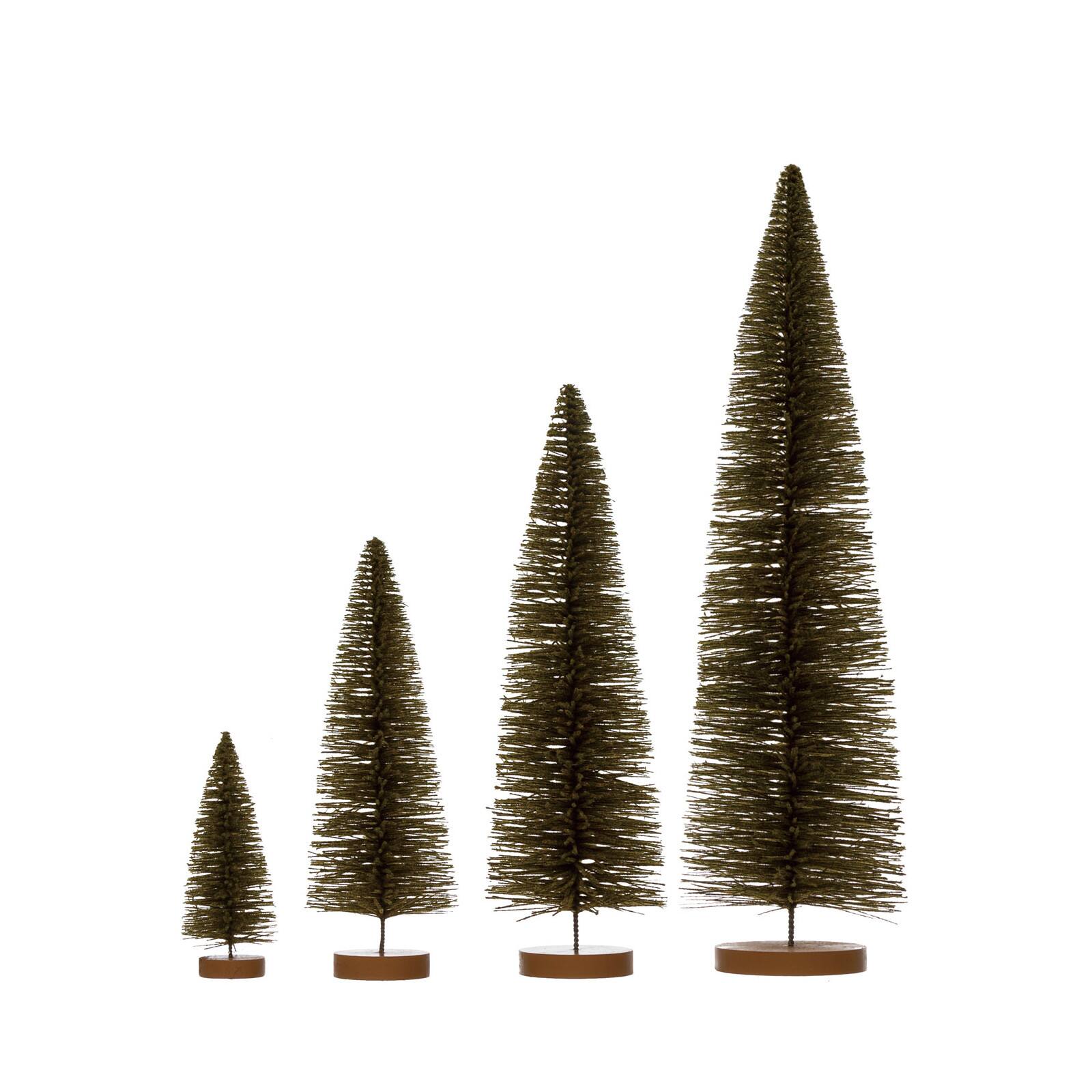 Hello Honey&#xAE; Green Flocked Plastic Bottle Brush Tree