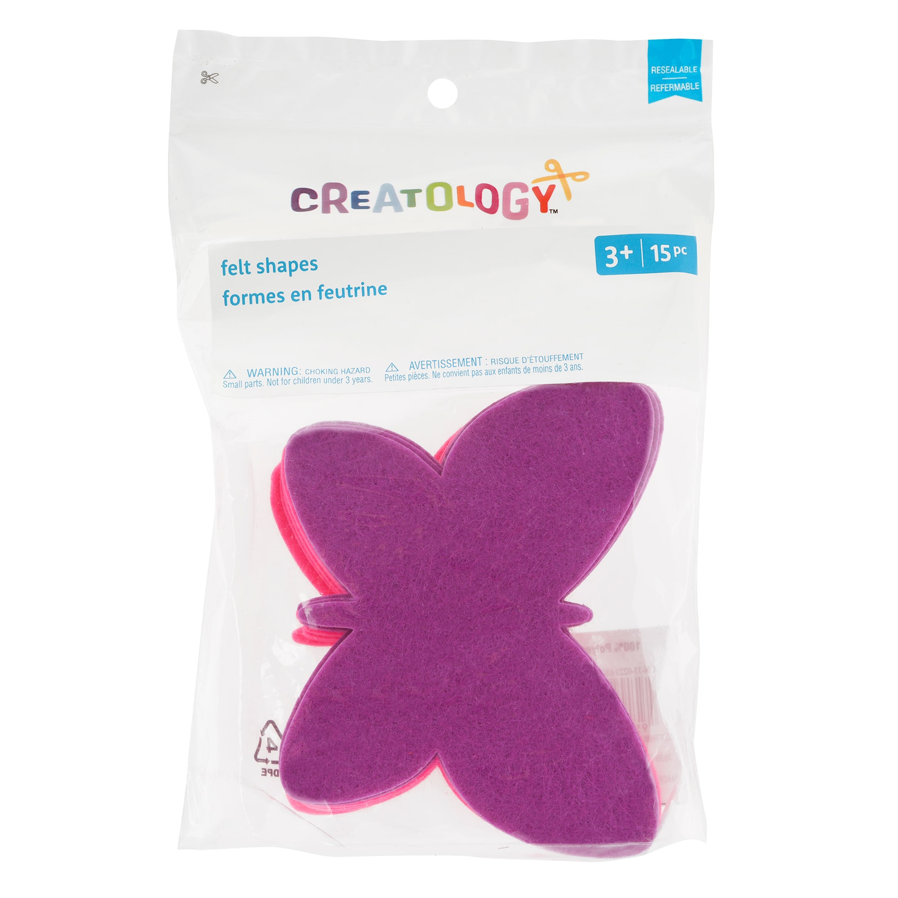 12 Packs: 15 ct. (180 total) Purple &#x26; Pink Felt Butterfly Shapes by Creatology&#x2122;