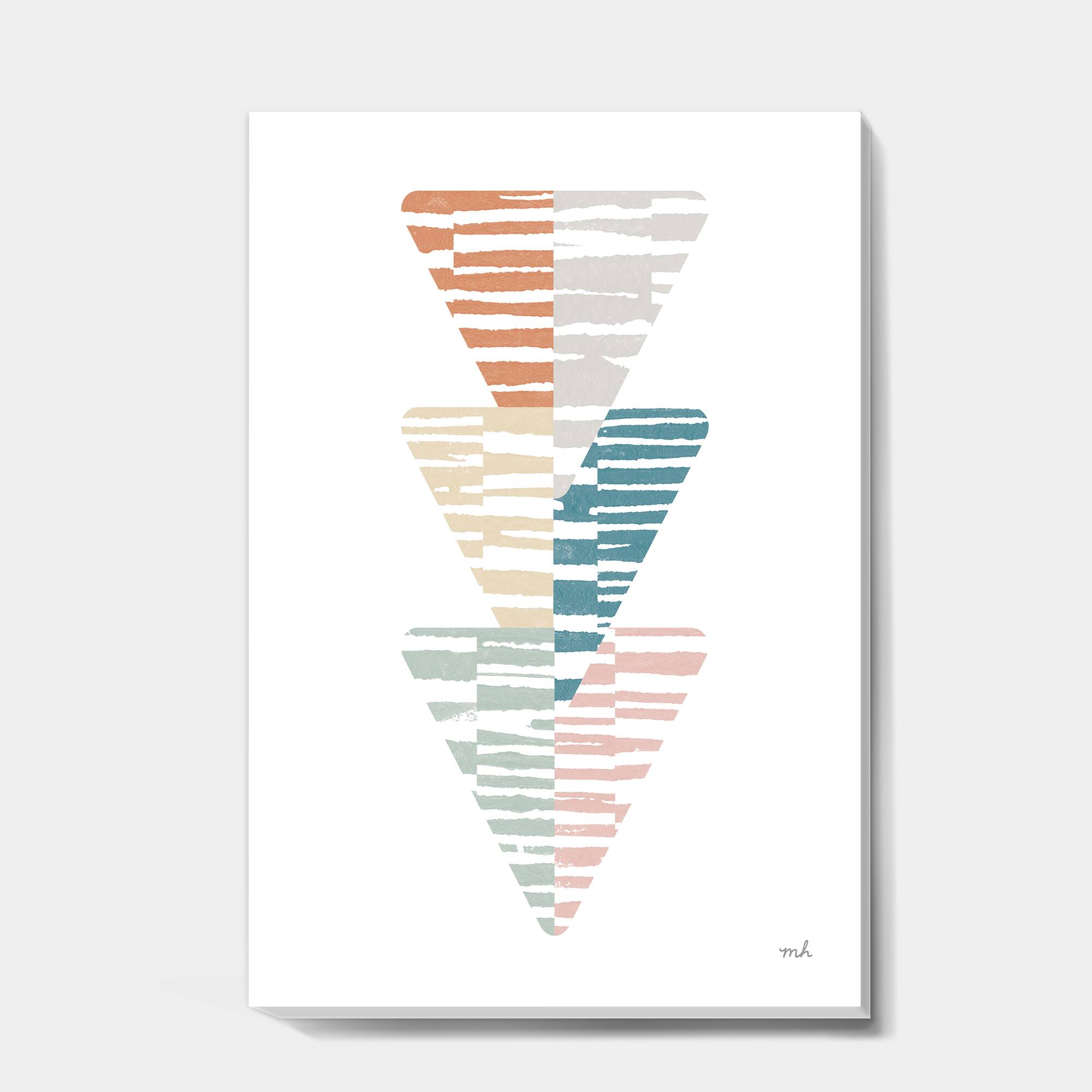 Designart - Watercolor Geometric Triangle III - Transitional Canvas Art