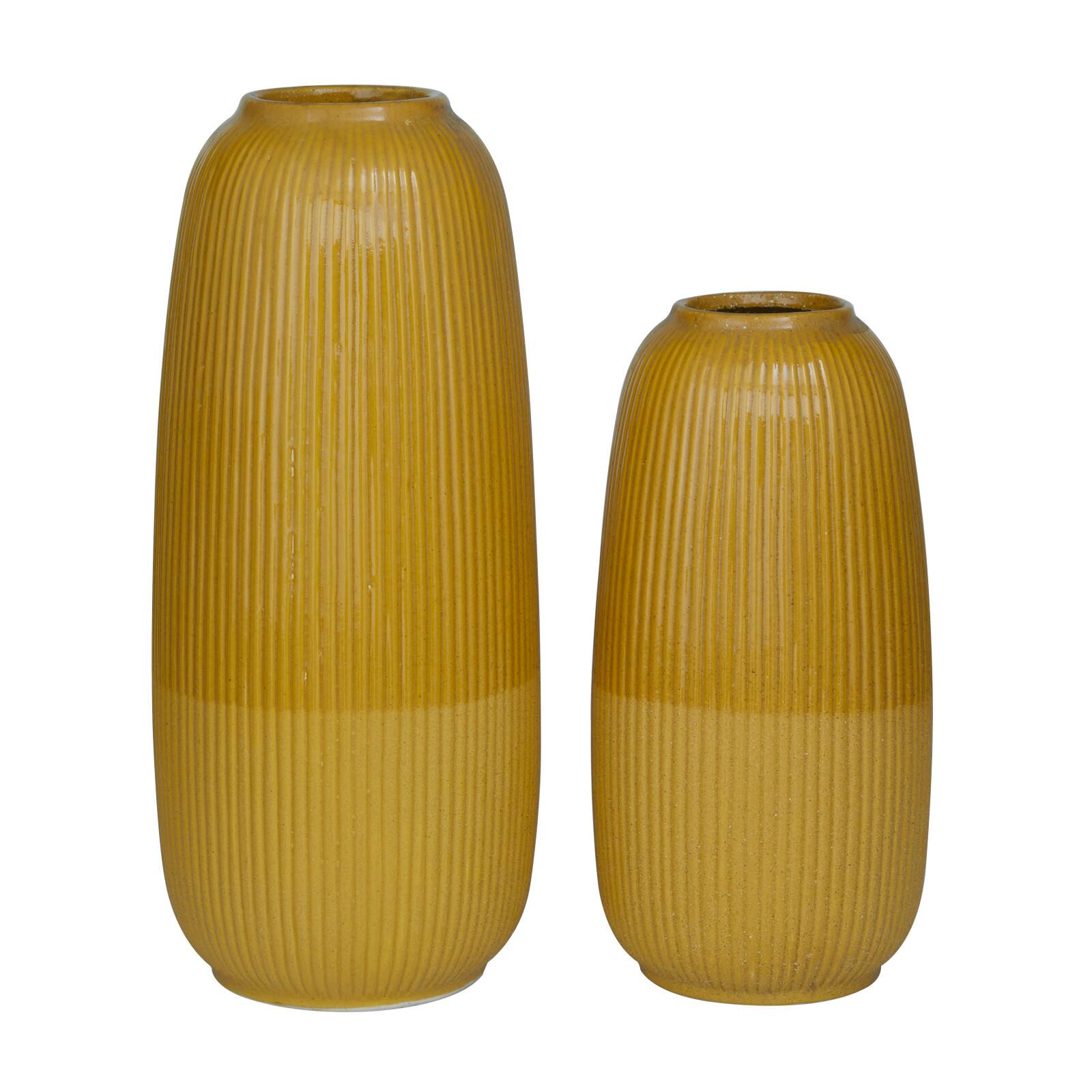 CosmoLiving by Cosmopolitan Yellow Ceramic Modern Vase Set | Michaels