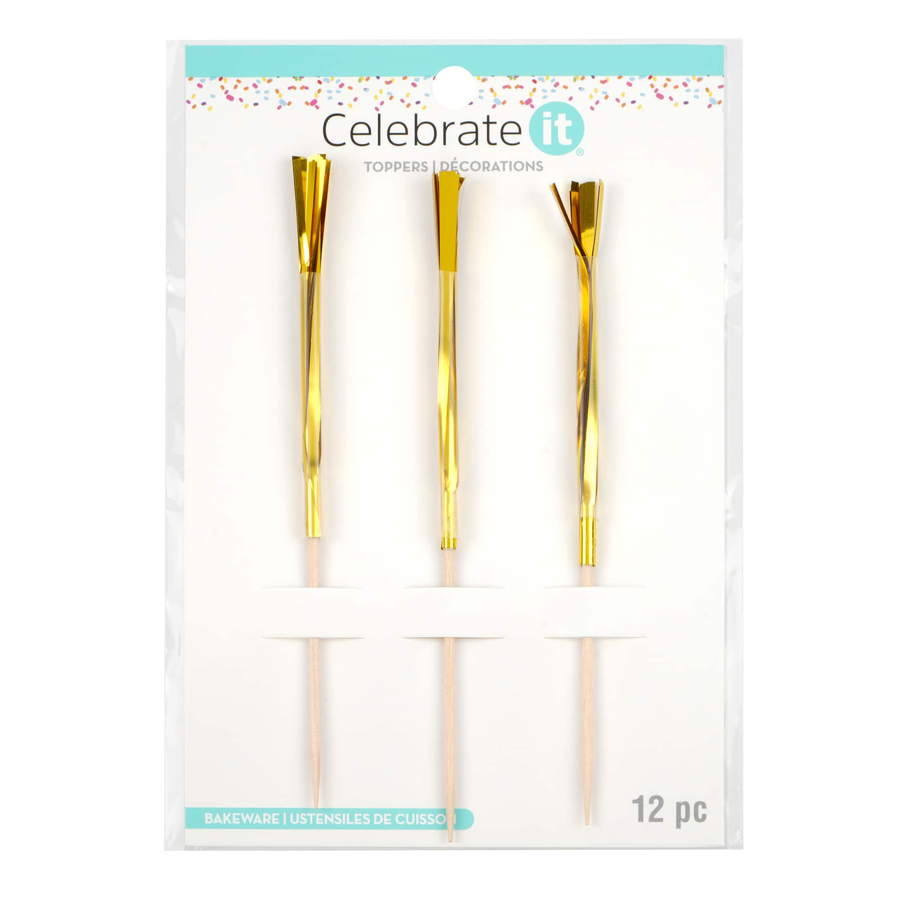 Gold Burst Cupcake Toppers, 12ct. by Celebrate It&#xAE;