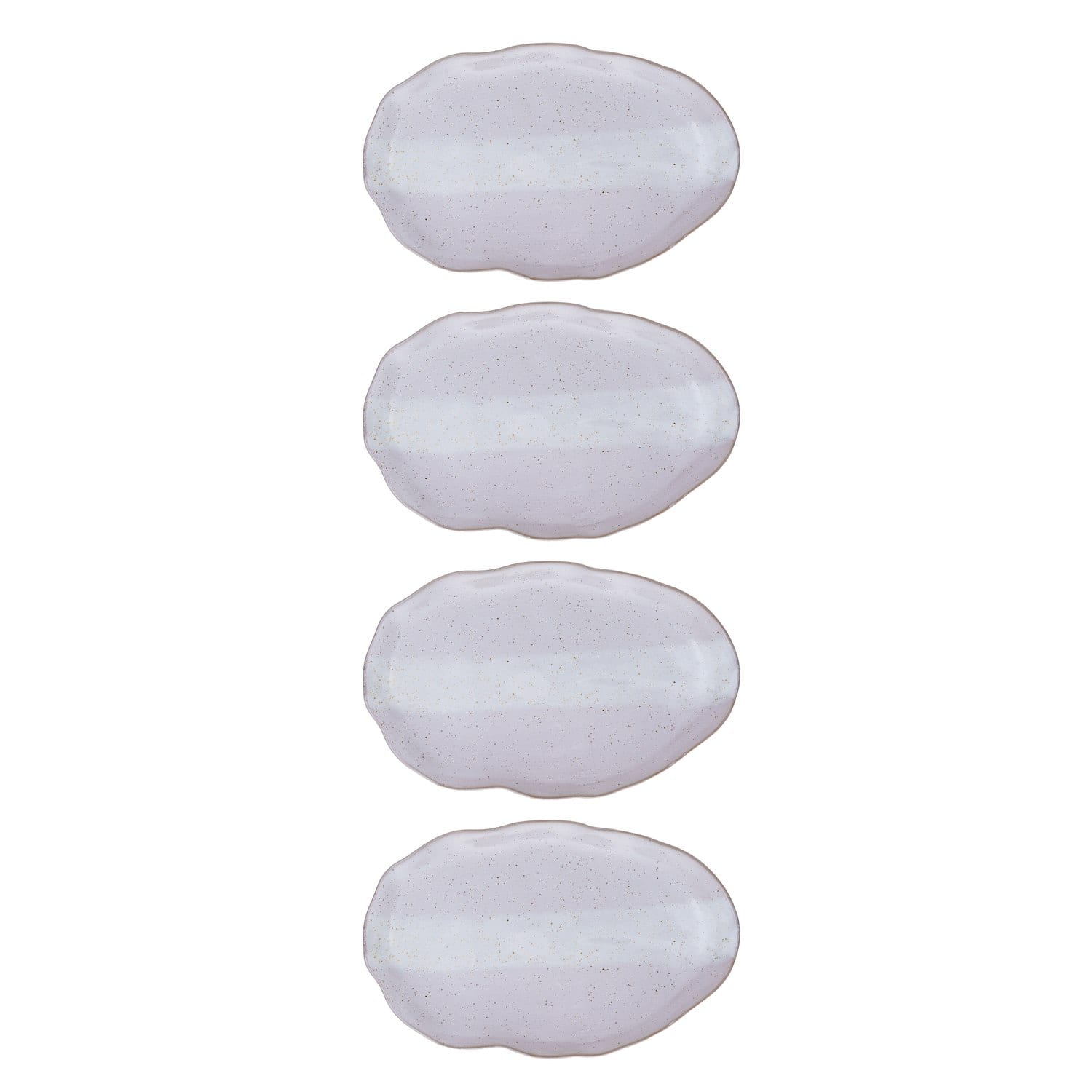 Hello Honey® 7.75" Cream Stoneware Organic Shaped Plate, 4ct.