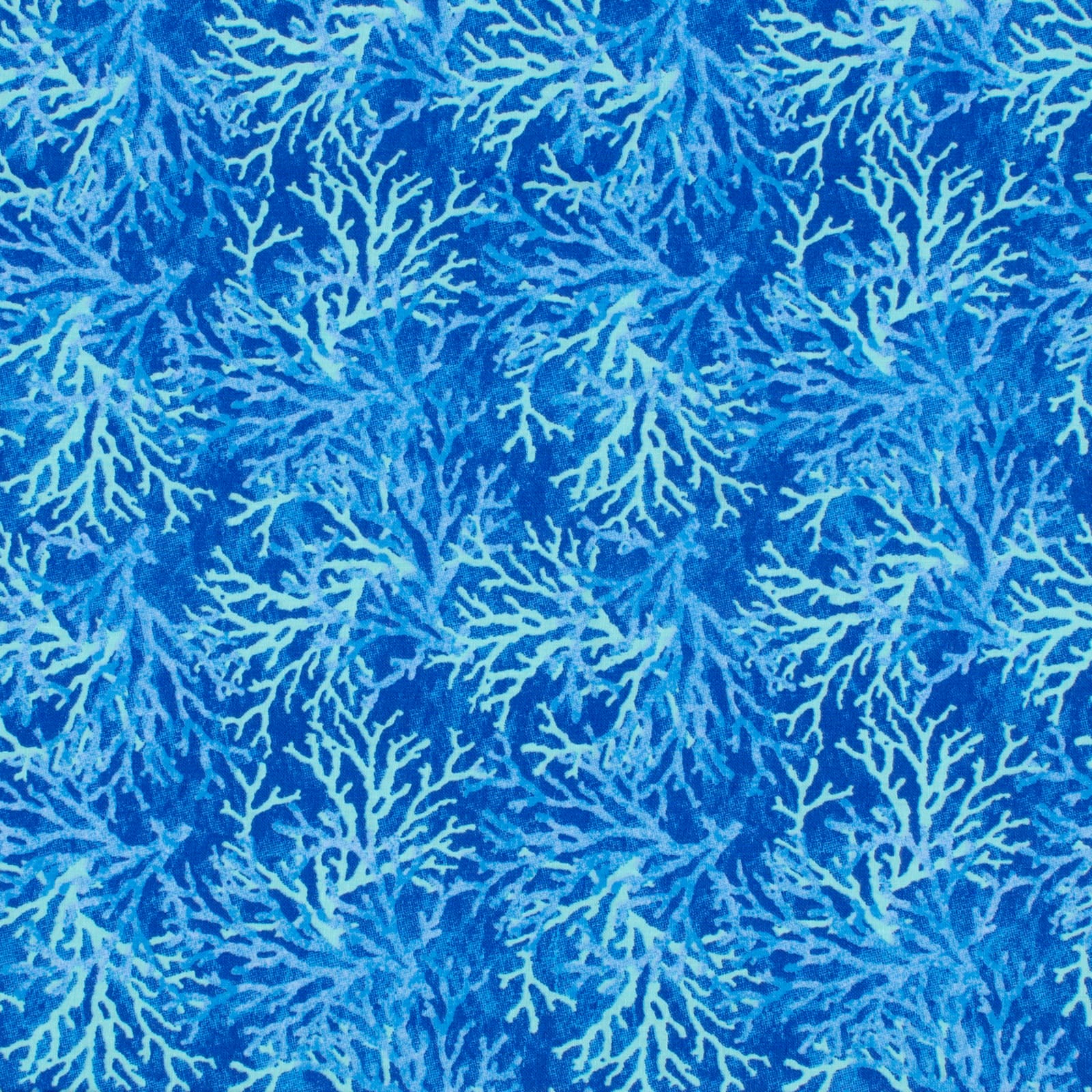Coral Blue Novelty Cotton Fabric