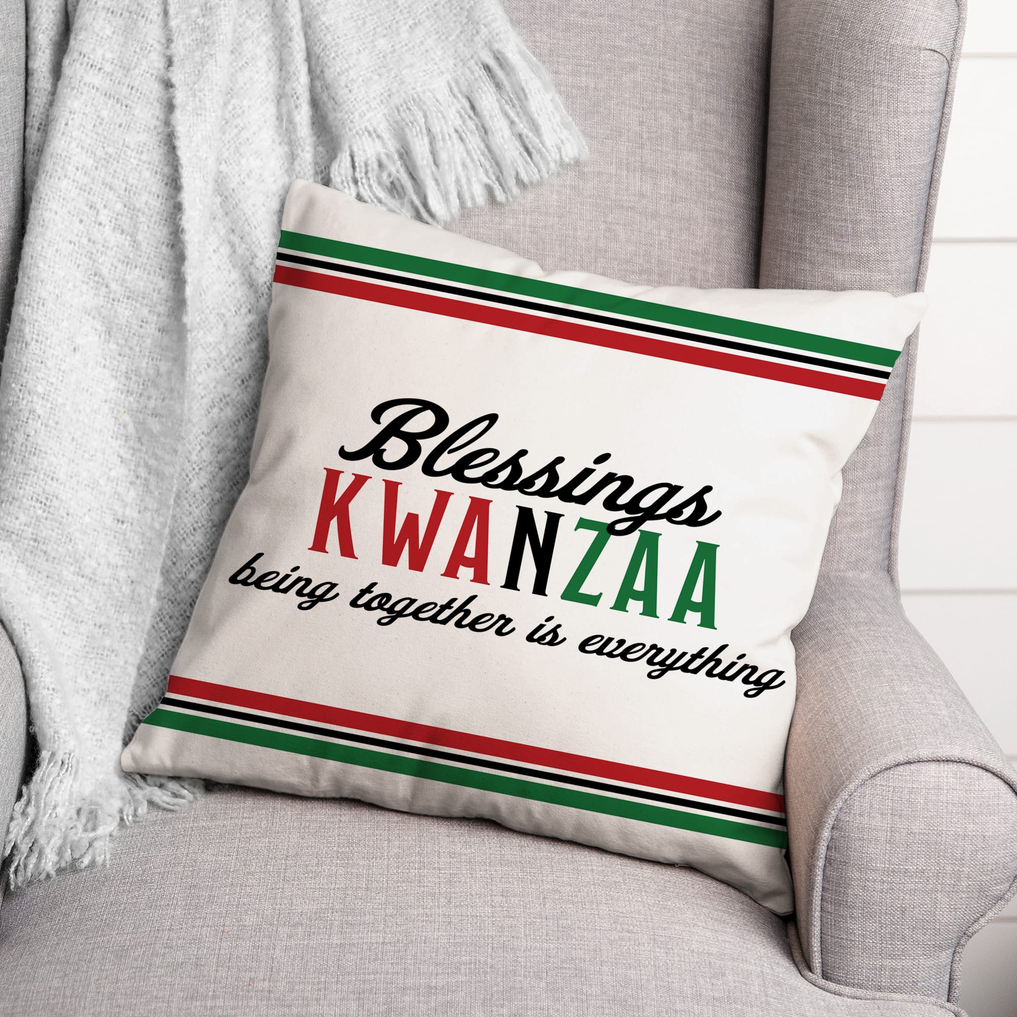 Blessings Kwanzaa Being Together is Everything Throw Pillow