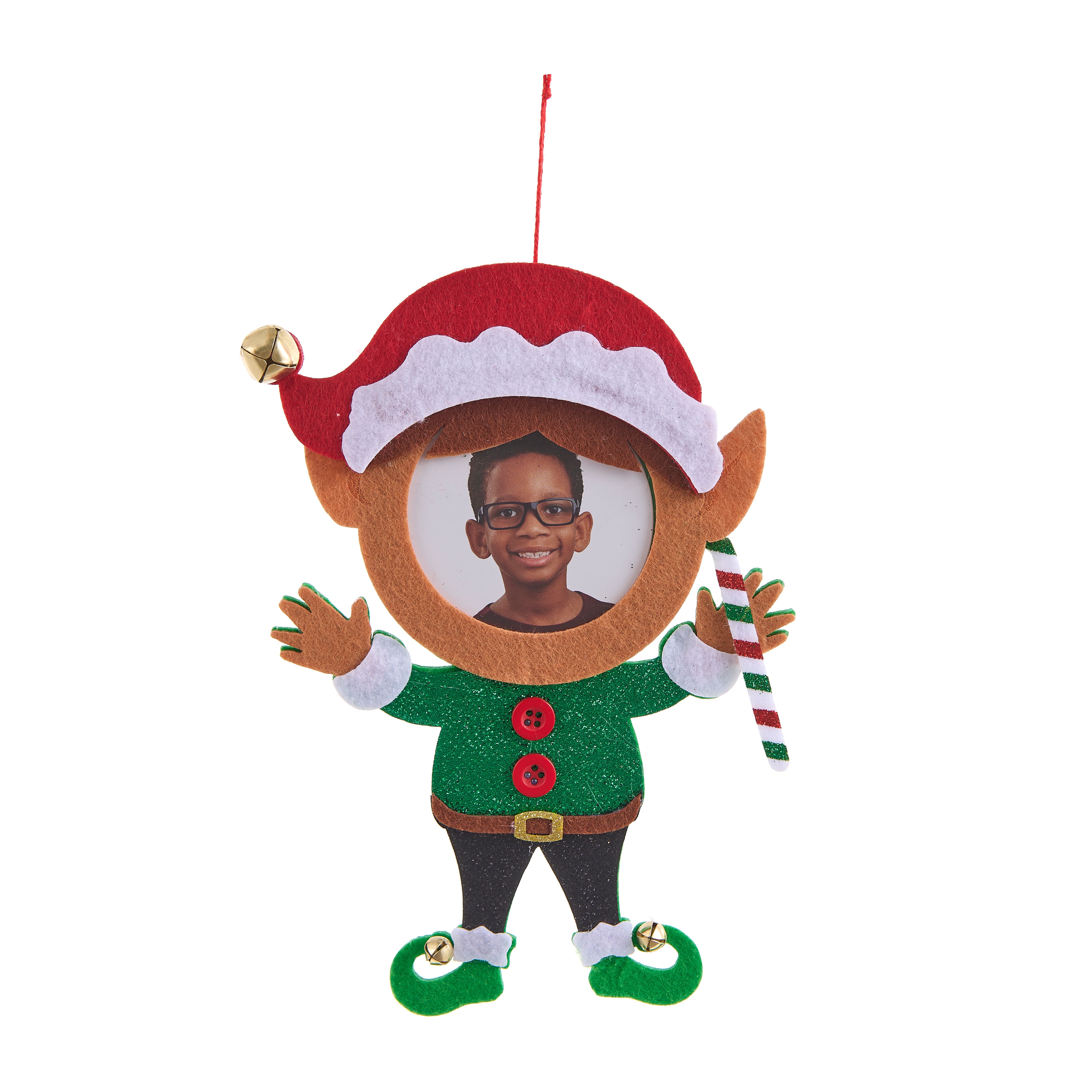 2.5&#x22; Elf Boy in Santa Hat Felt Ornament Frame by Studio D&#xE9;cor&#xAE;