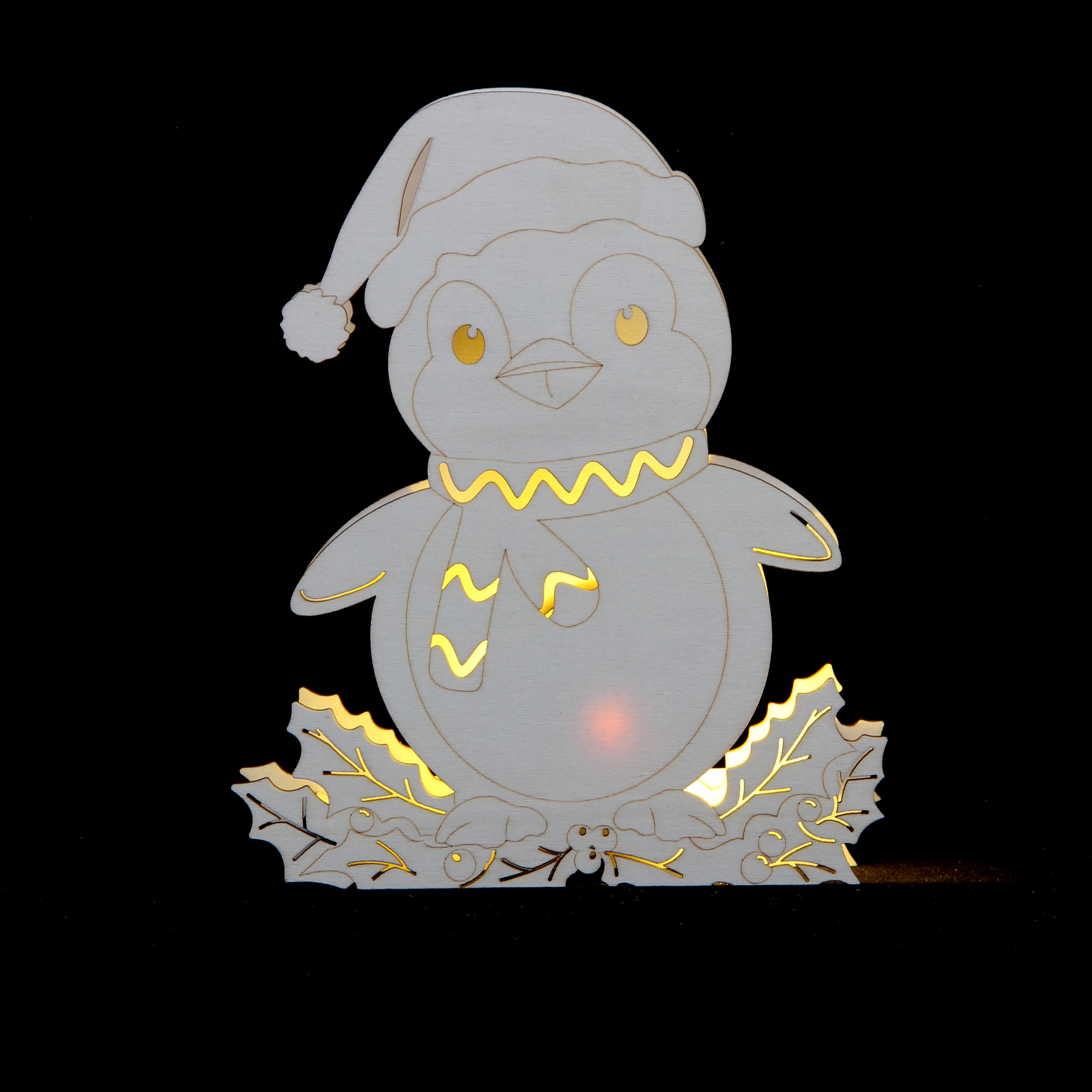7&#x22; Penguin DIY LED Wood D&#xE9;cor by Make Market&#xAE;