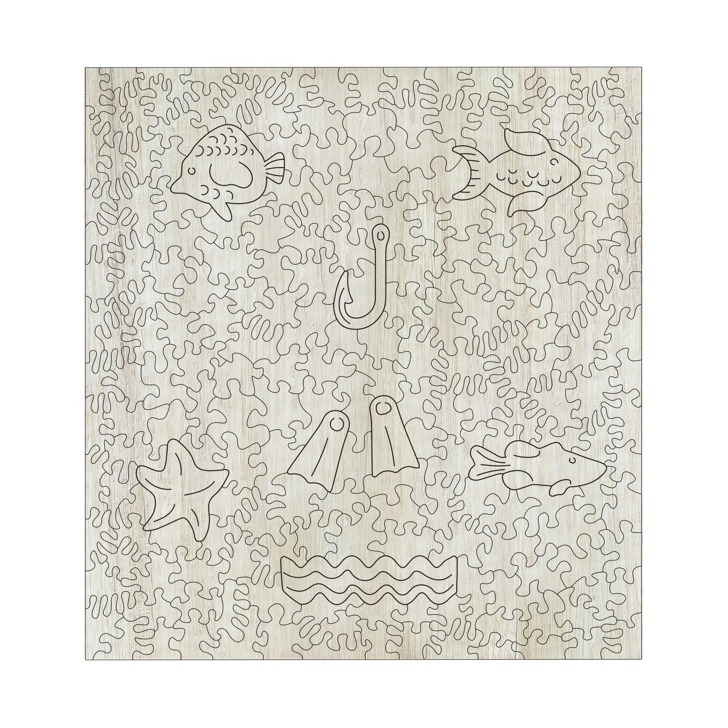 Wooden Jigsaw Puzzle Set - Yellow Fish & Miami Fish: 413 Pcs