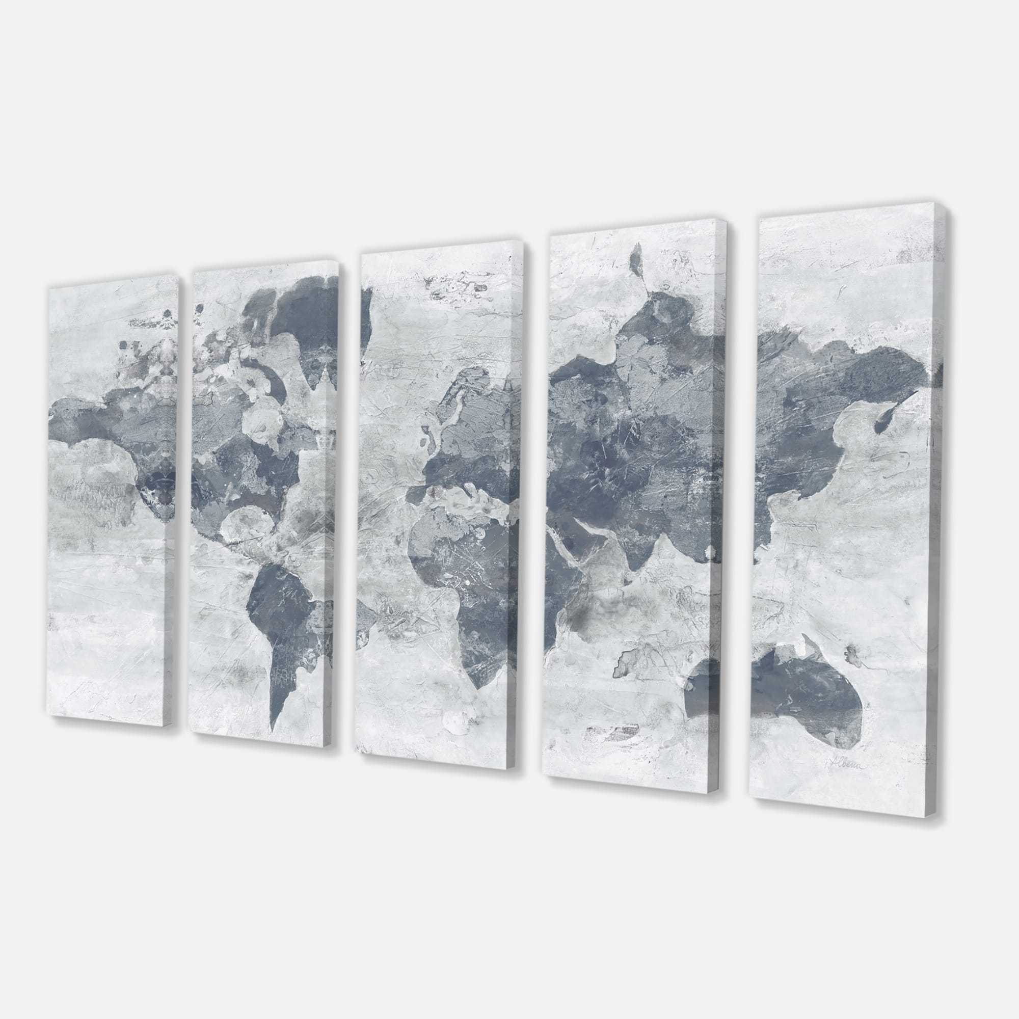 Designart - Golden Grey World Neutral - Traditional Canvas Art