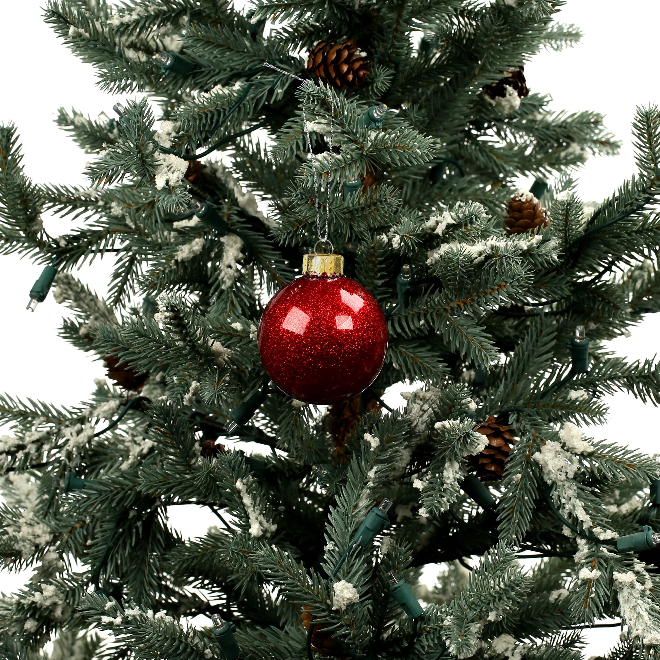 6 Pack 2.5&#x22; Glitter Glass Ball Ornaments by Ashland&#xAE;