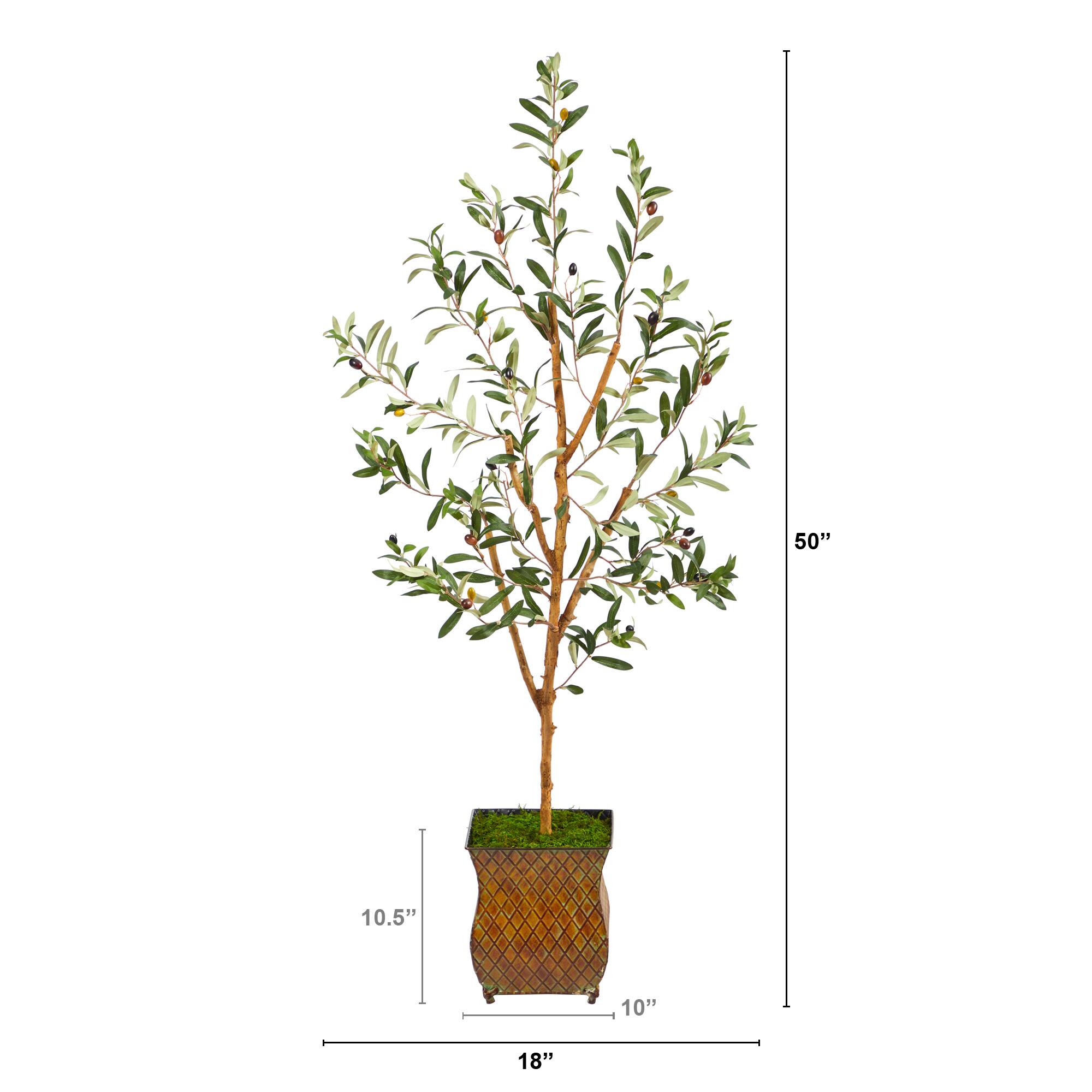 4ft. Olive Artificial Tree in Metal Planter