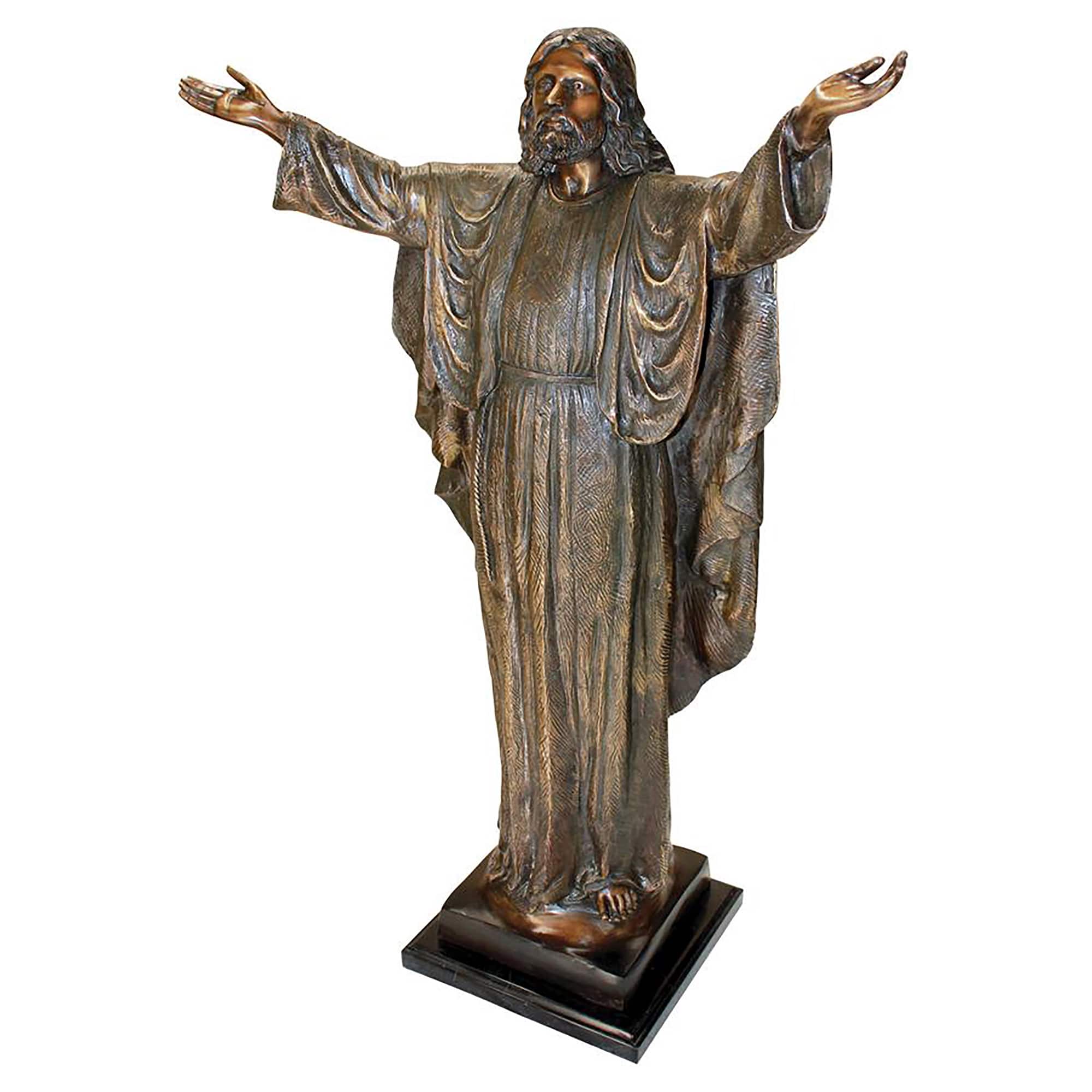 Design Toscano 31&#x22; Jesus Christ with His Arms Raised Cast Bronze Garden Statue