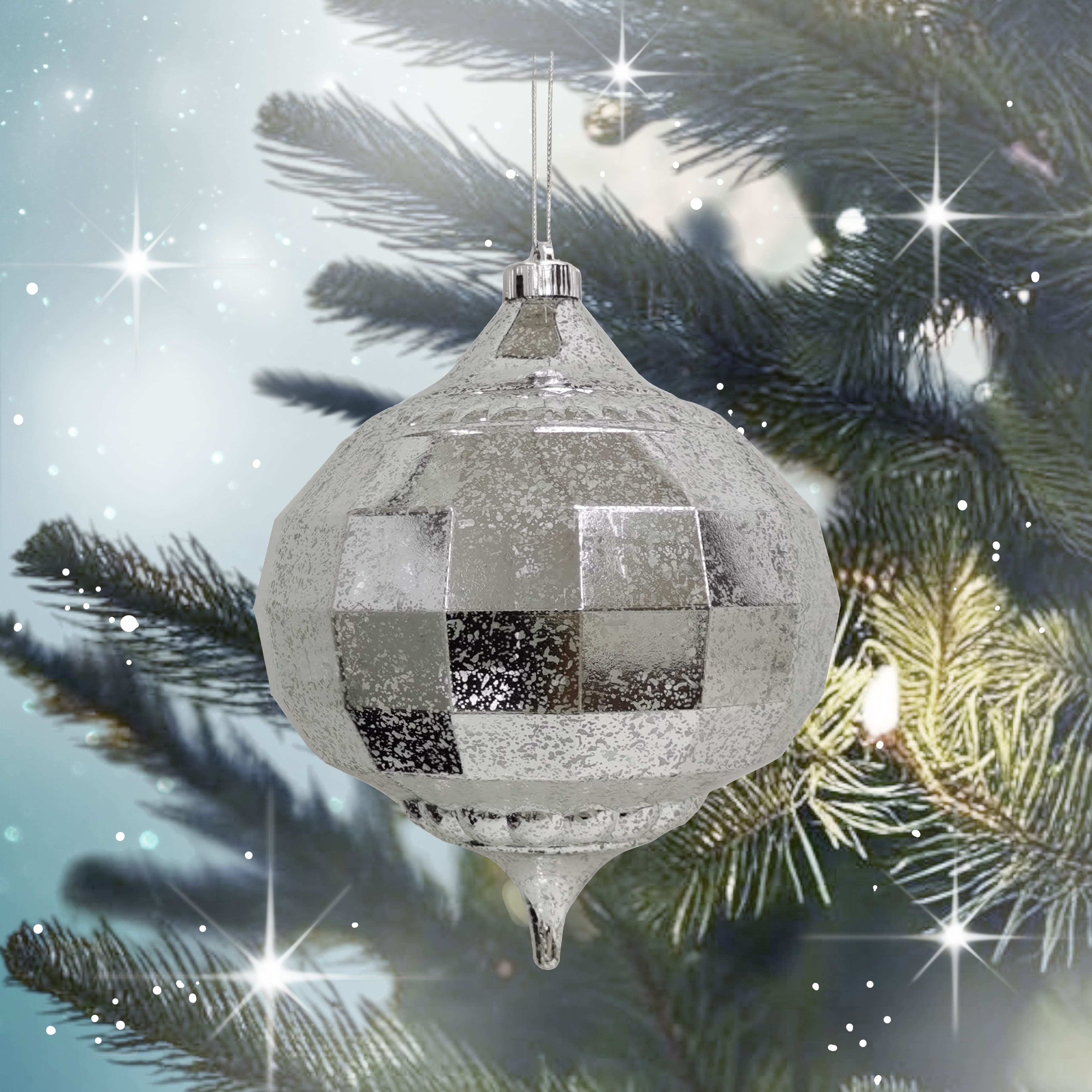 9.5&#x22; Silver Mercury Glass Onion Ornament by Ashland&#xAE;