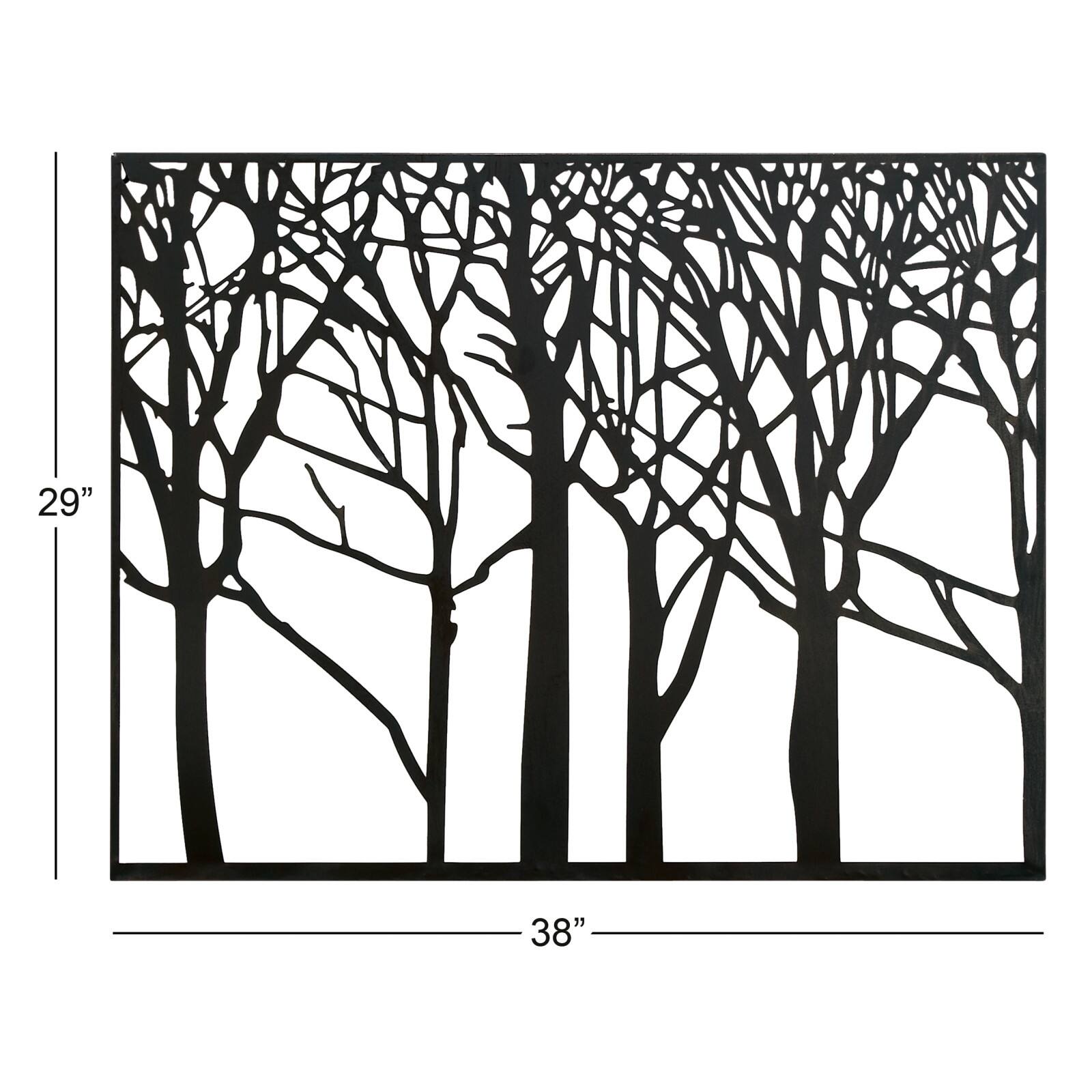 Black Metal Modern Trees Wall Décor