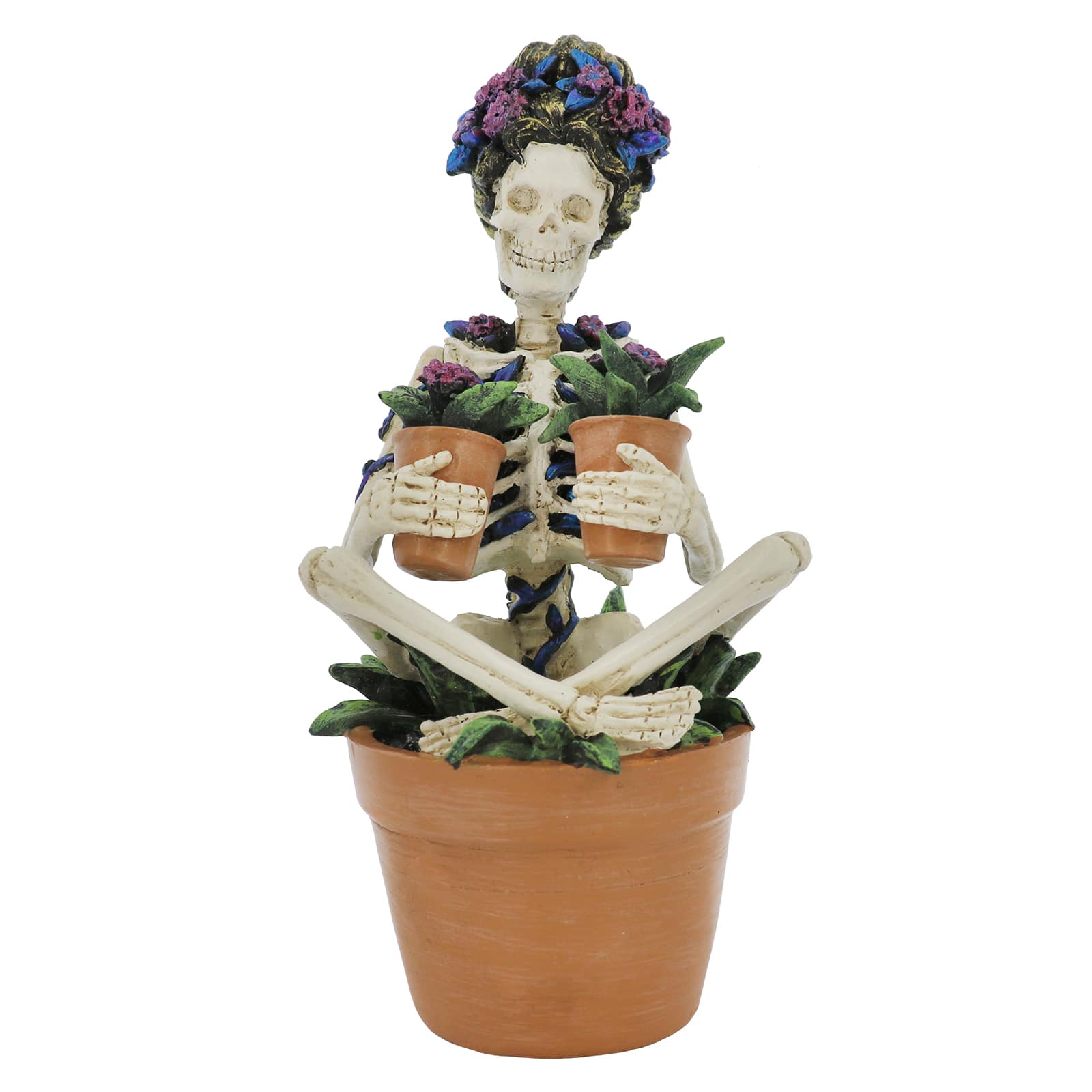 7.5&#x22; Potted Skeleton with Plants Tabletop D&#xE9;cor by Ashland&#xAE;