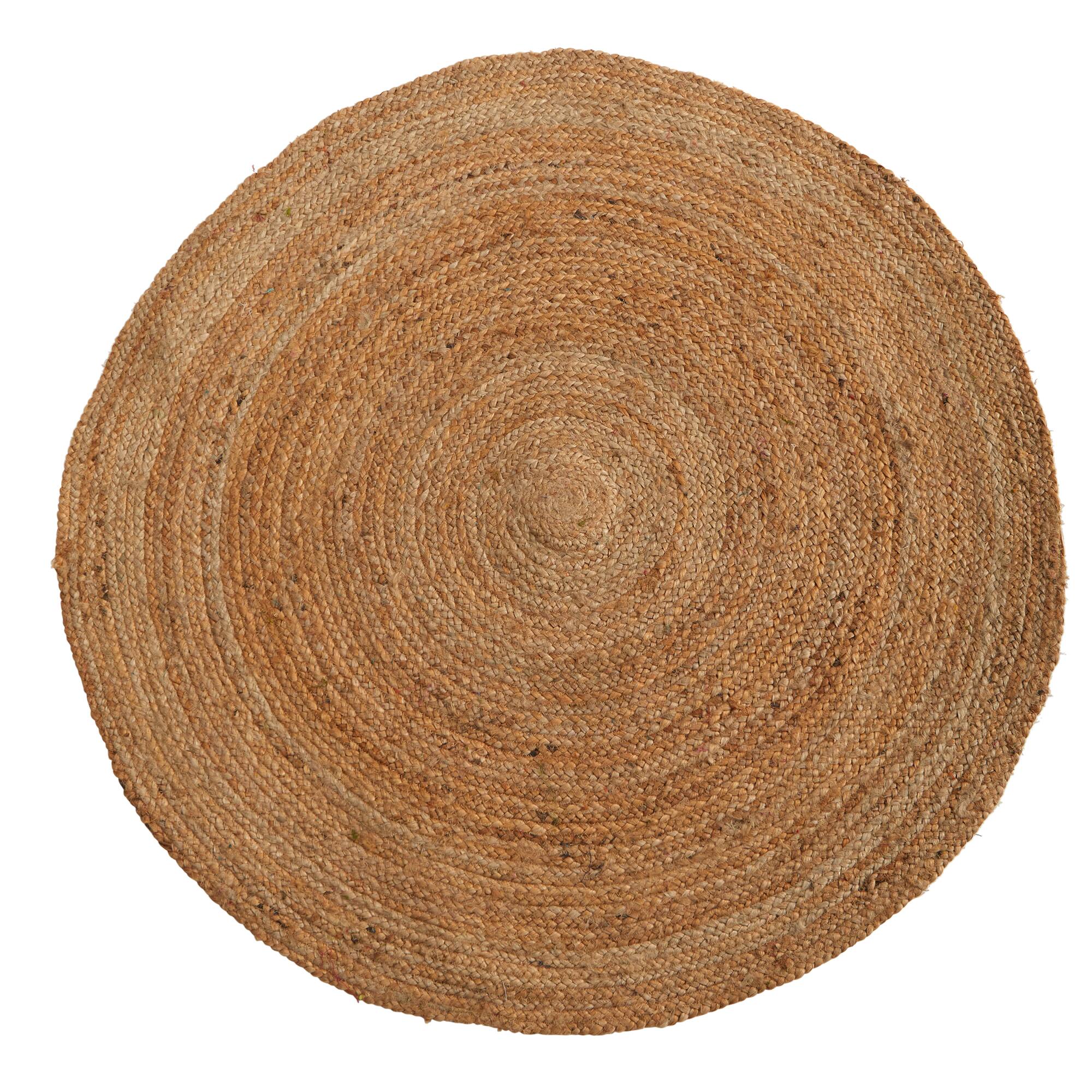4ft. x 4ft. Hand Braided Boho Jute Round Rug
