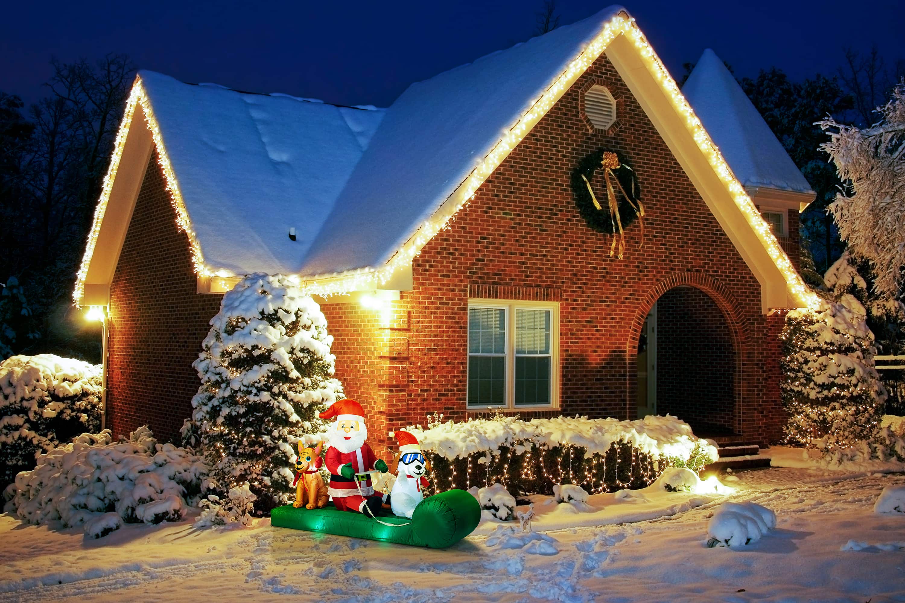 Mr. Christmas 8ft. Santa&#x27;s Dog Sled Outdoor Lit Inflatable