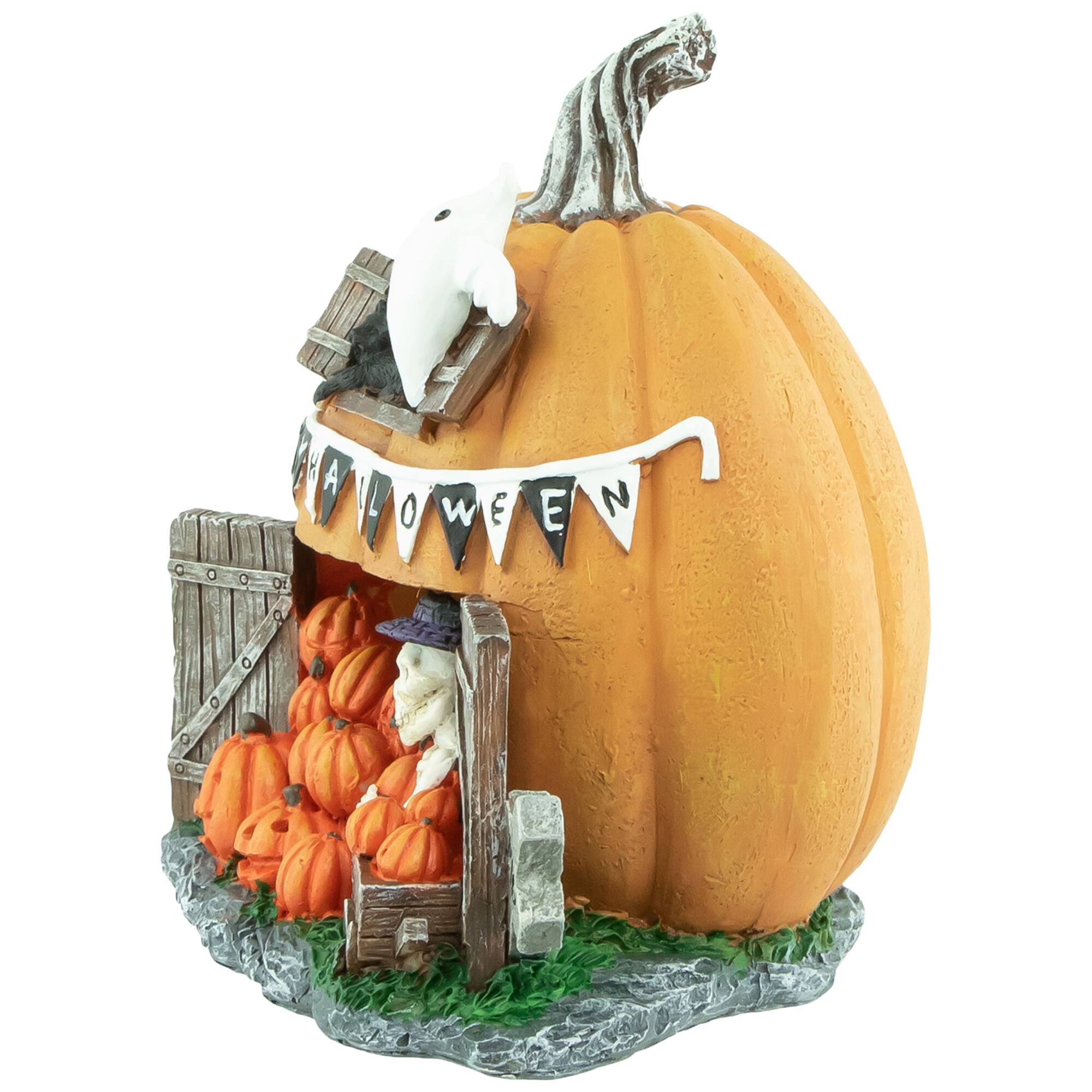 7" LED Lighted Pumpkin Village Halloween Decoration