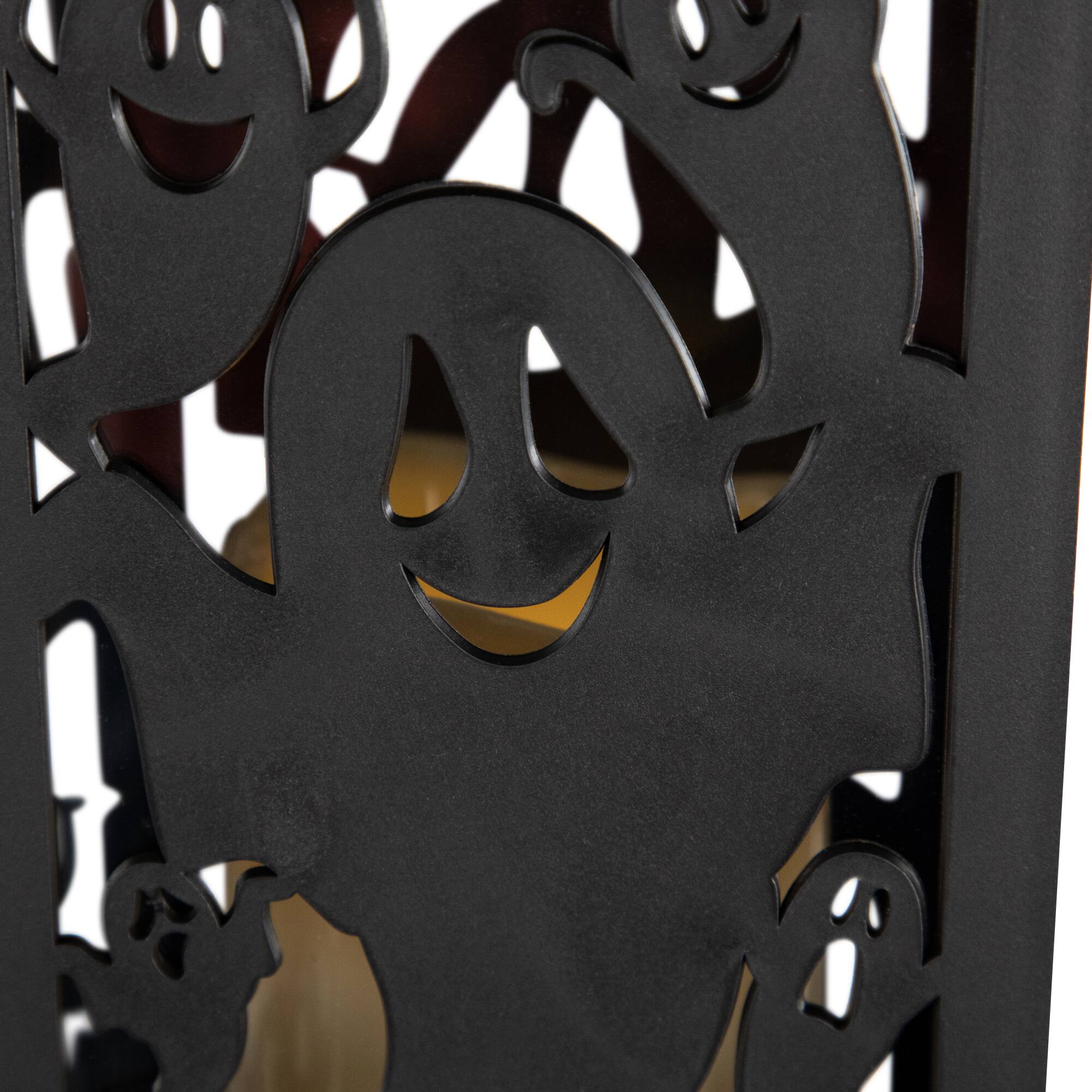 11" Black Ghosts Halloween LED Candle Lantern