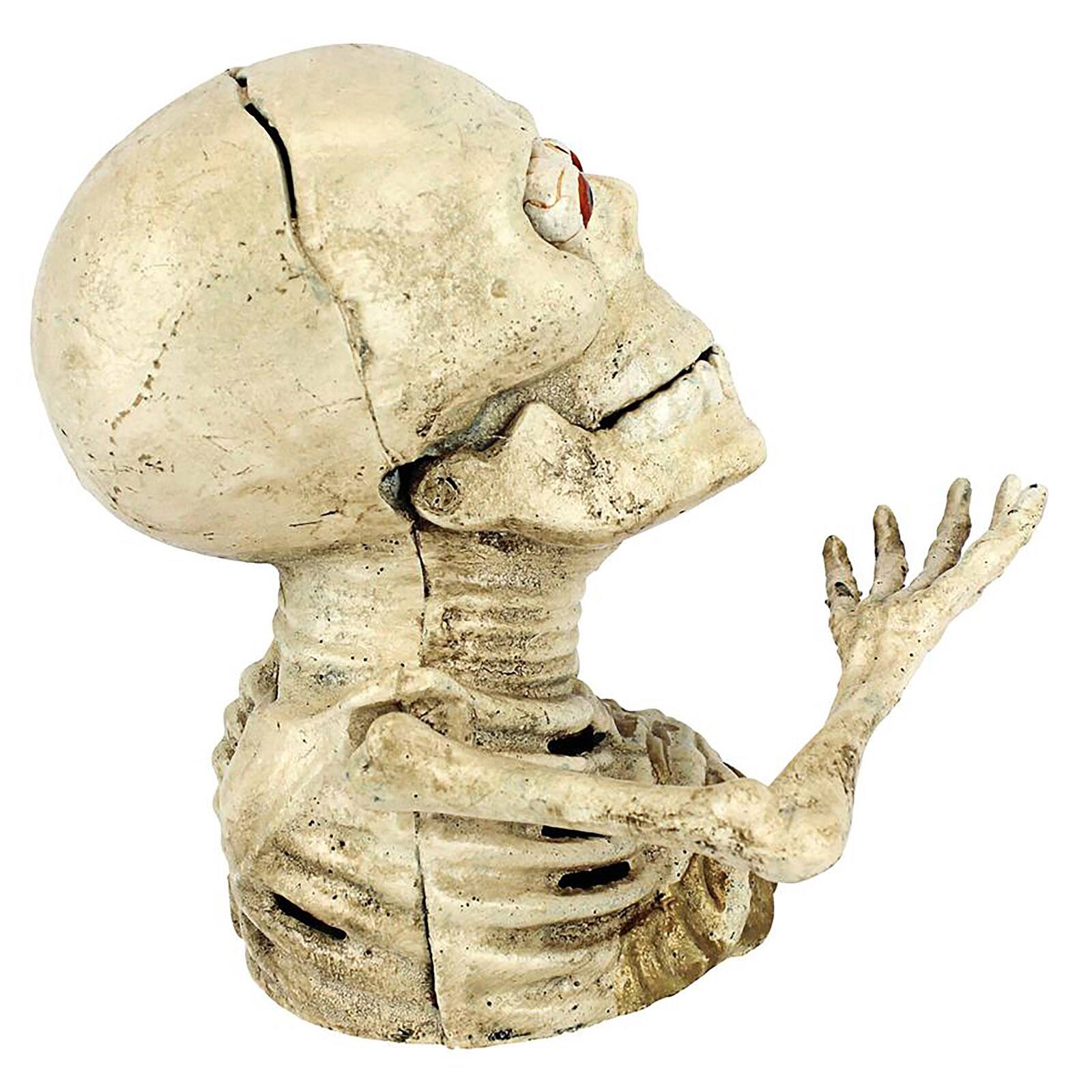 Design Toscano Bugged-Out Hungry Skeleton Cast Iron Mechanical Coin Bank