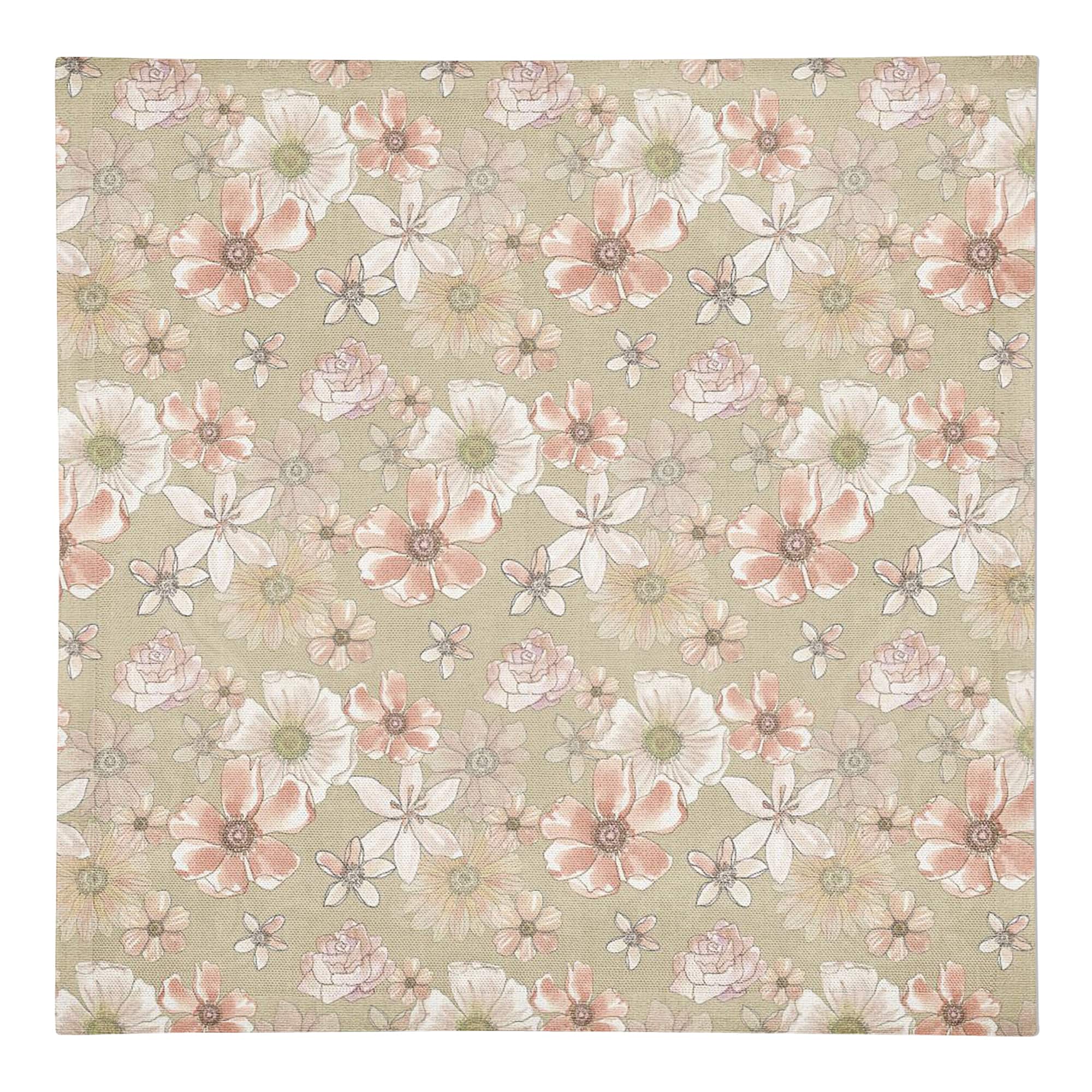 Watercolor Florals Cotton Twill Napkin
