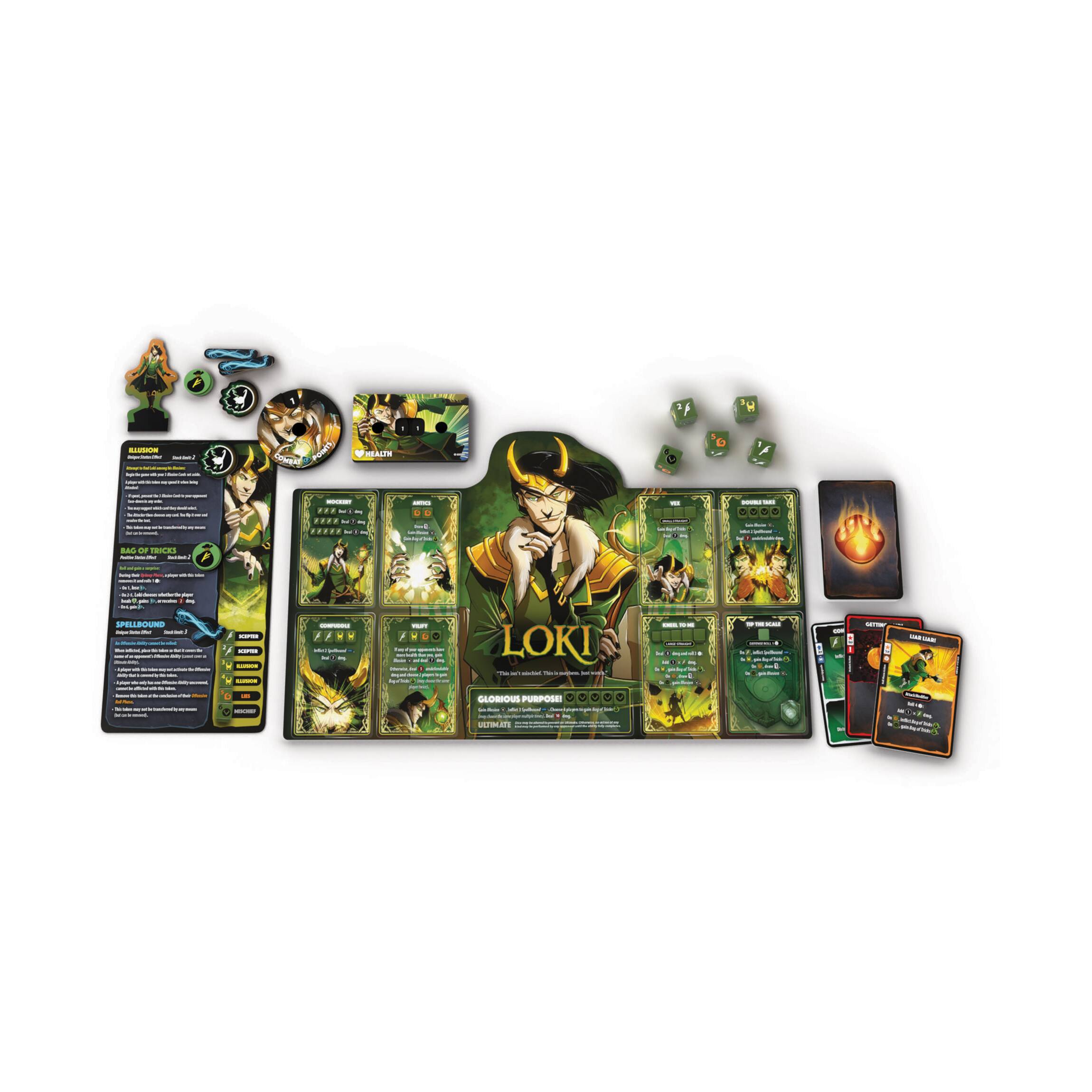 Marvel Dice Throne 4-Hero Box: Scarlet Witch, Thor, Loki, Spider-Man