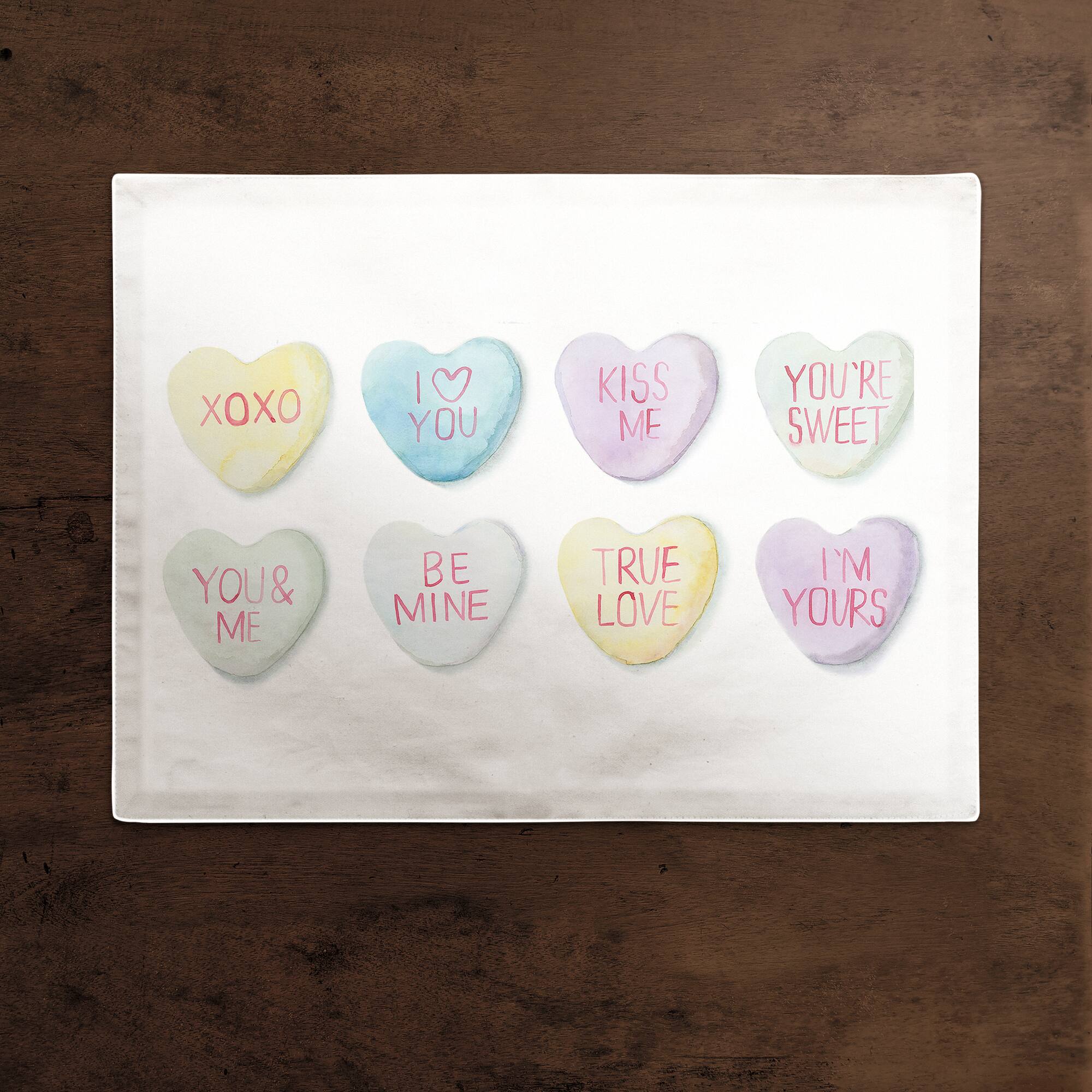 Be Mine Candy Hearts Poly Twill Placemat