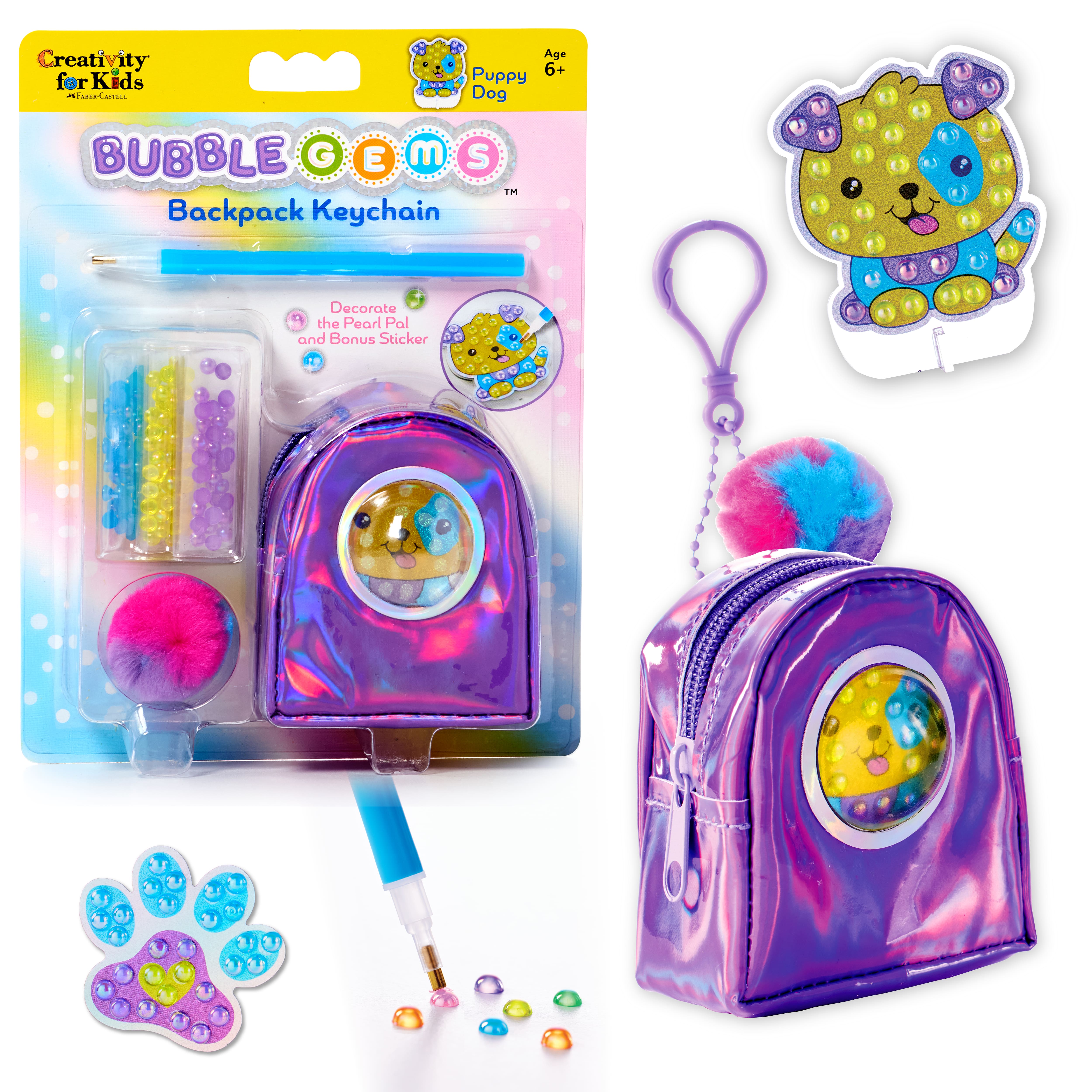 Creativity for Kids&#xAE; Bubble Gems&#x2122; Puppy Dog Backpack Keychain Kit