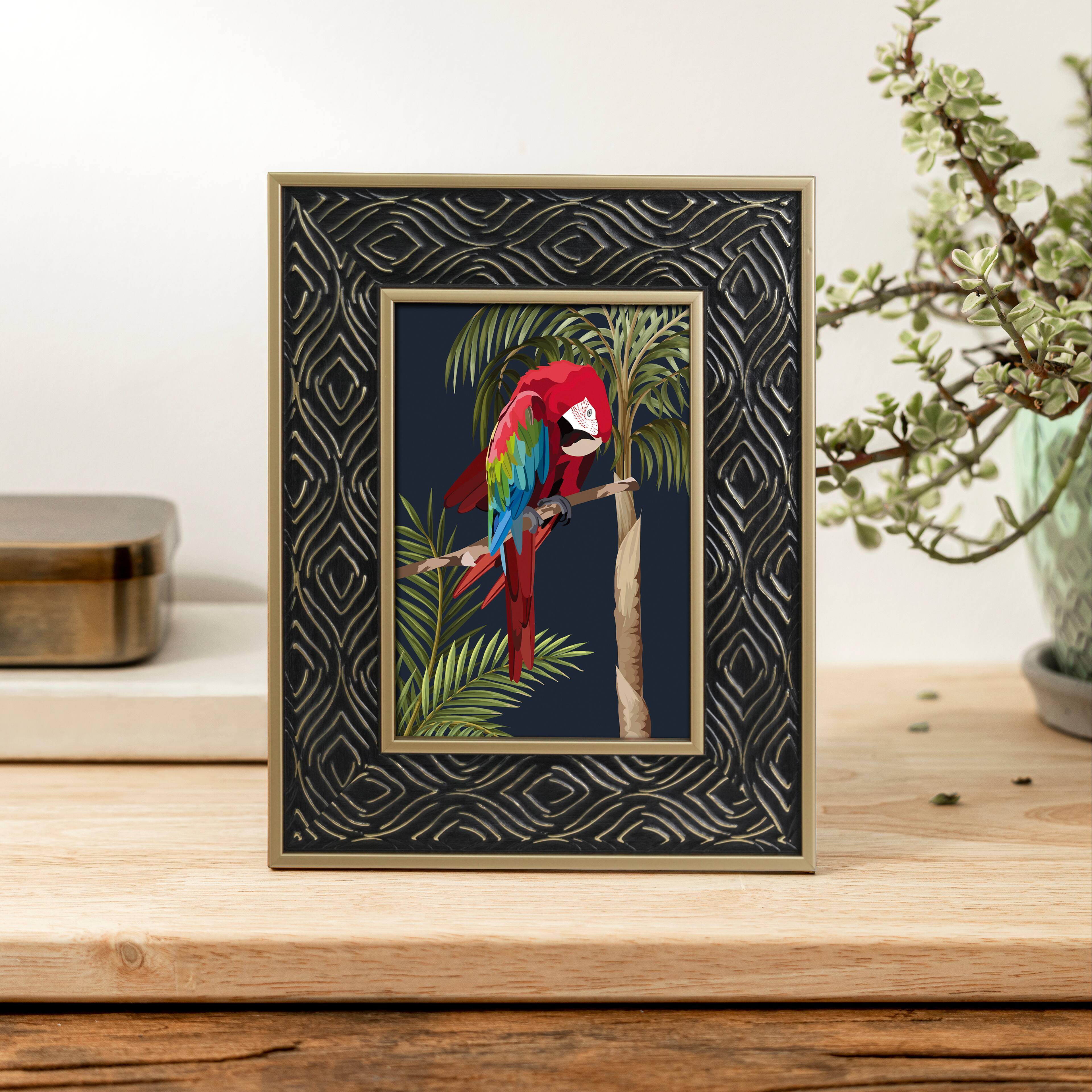 Safari 5" x 7" Black & Gold Wave Embossed Frame by Ashland®