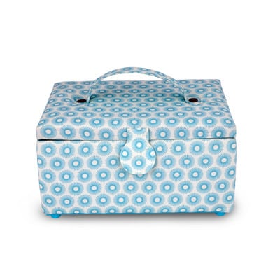 Dritz® Blue Retro Small Rectangular Sewing Basket | Michaels