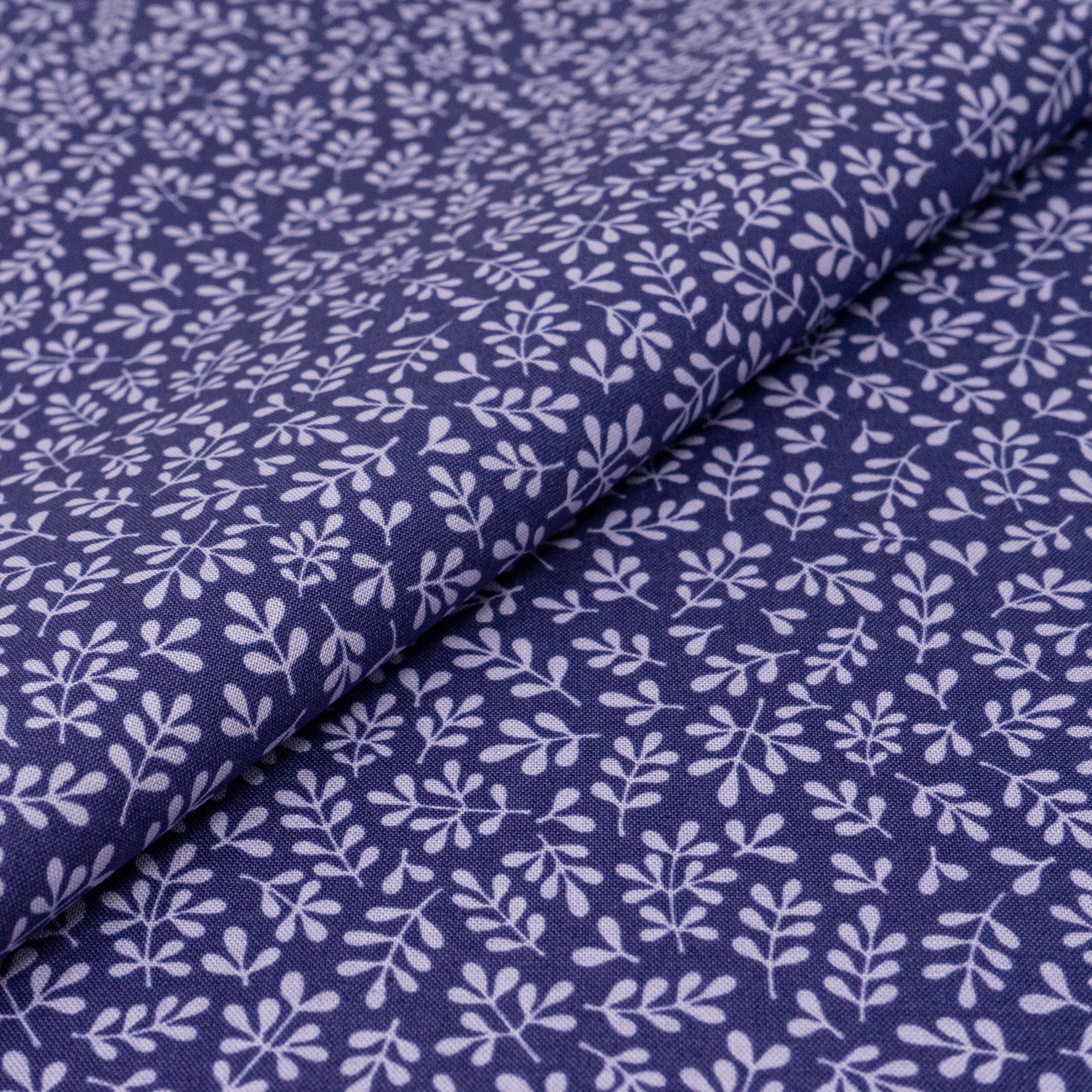 SINGER Purple Leaves Cotton Fabric