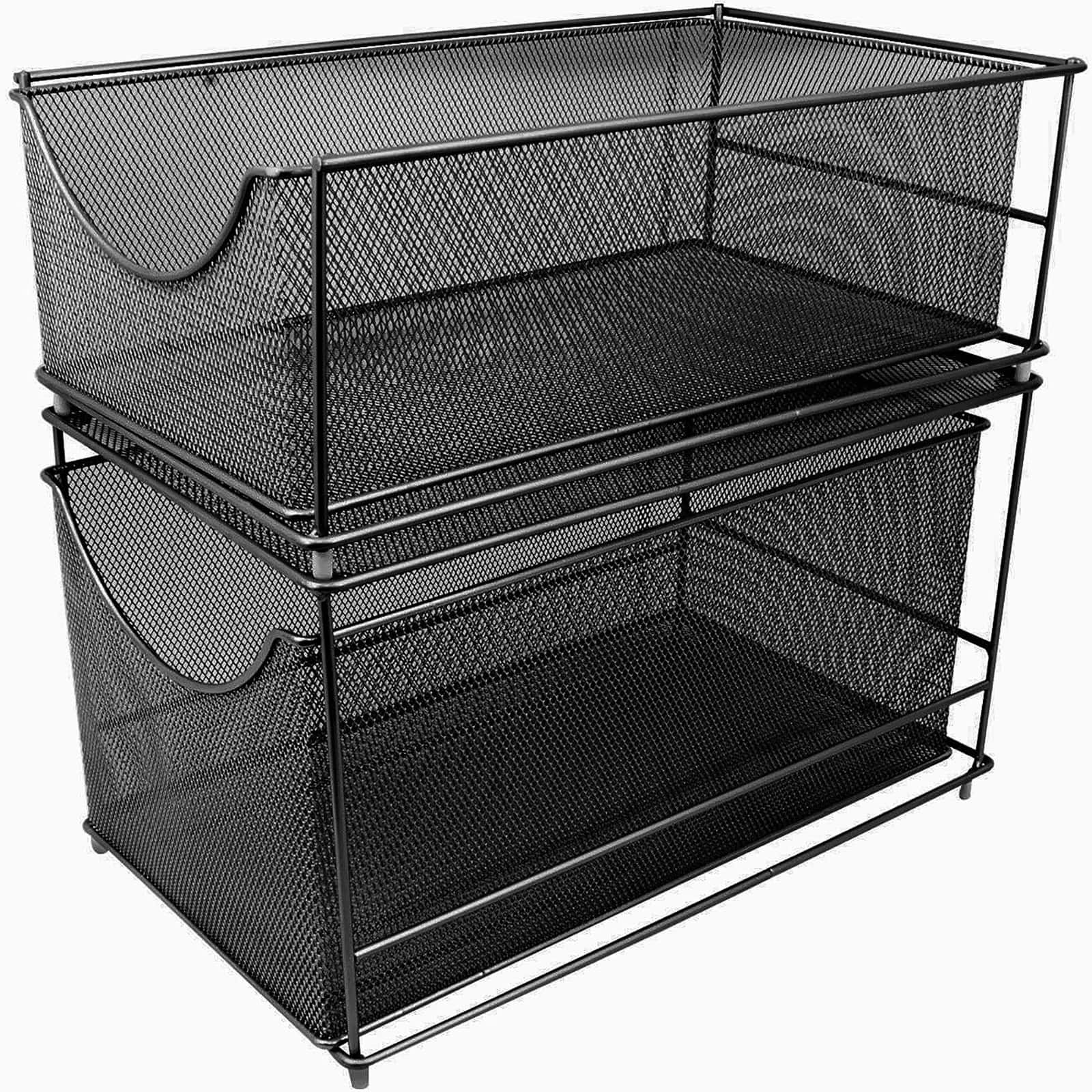 Sorbus 2-Tier Sliding Mesh Basket Drawer