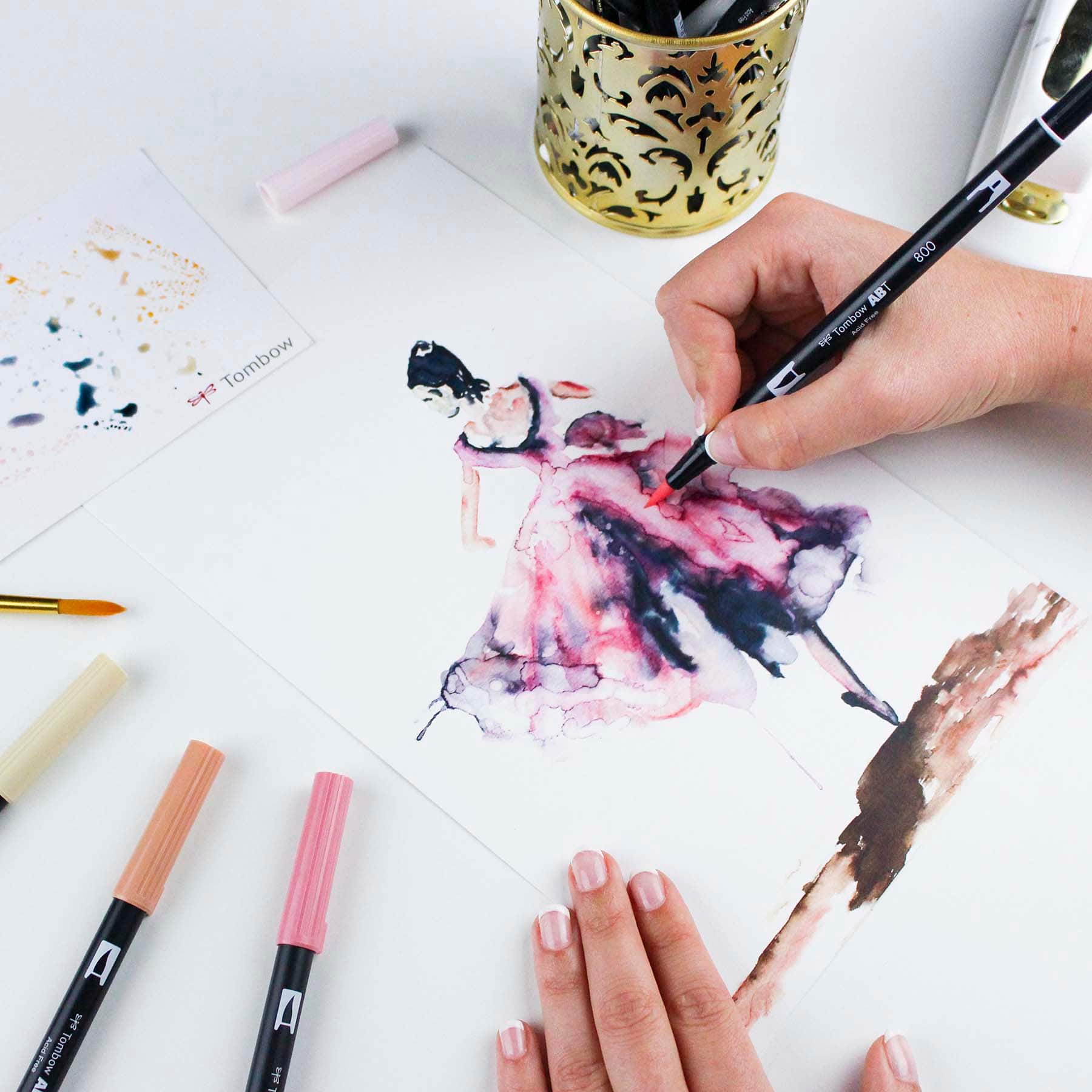 6 Packs: 10 ct. (60 total) Tombow Portrait Dual Brush Pen Set