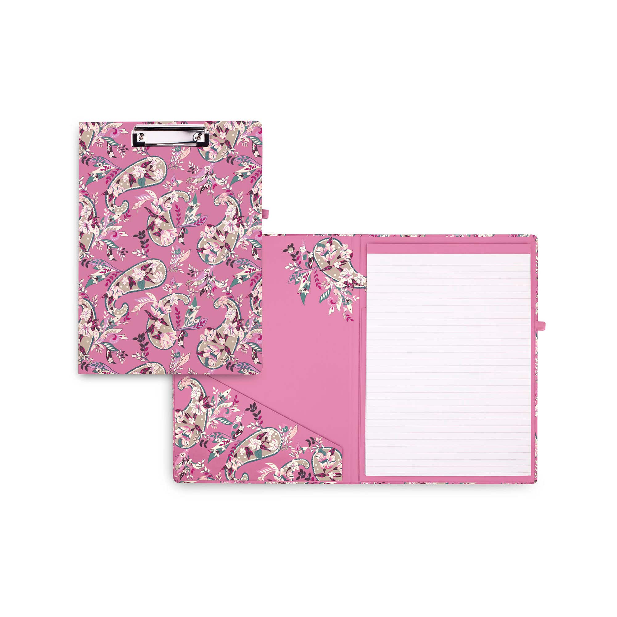 Vera Bradley&#xAE; Pink Botanical Paisley Clipboard Folio