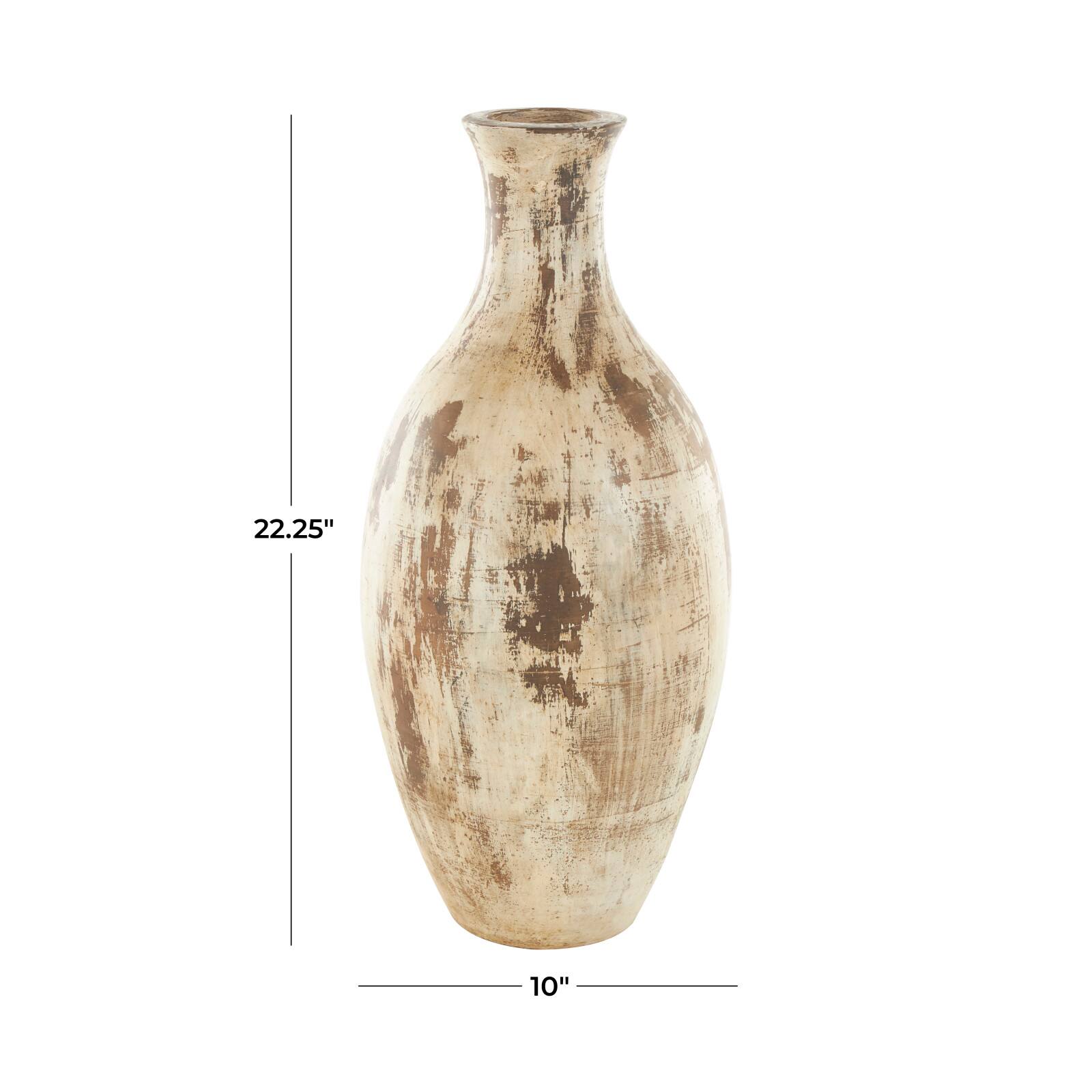 Brown Ceramic Antique Style Distressed Vase