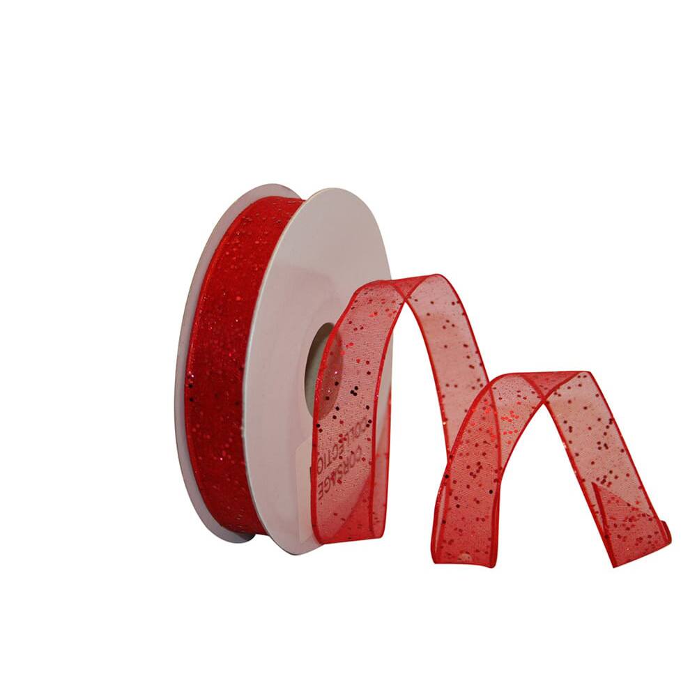 JAM Paper 5/8&#x22; x 25yd. Sheer Wired Sparkle Ribbon